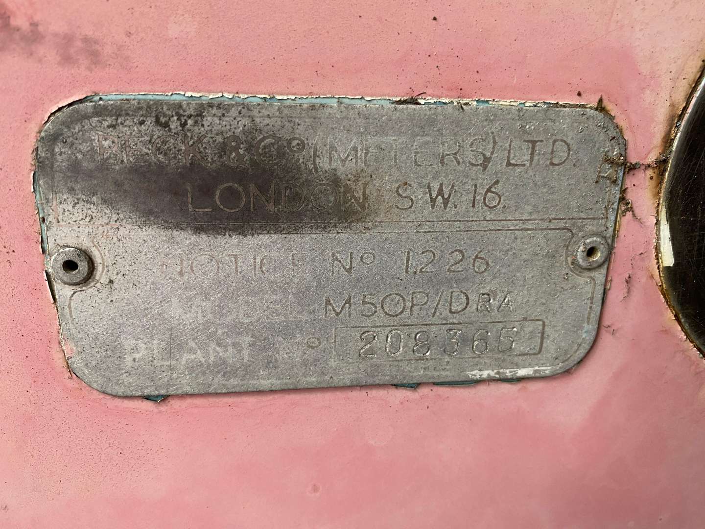 <p>Beckmeter, M50P/DRA clock face fuel pump, 208365</p>