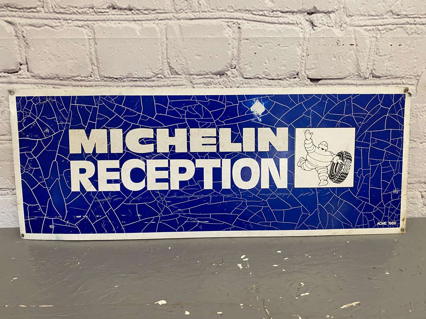 <p>Michelin Reception, a modern printed tin sign,</p>