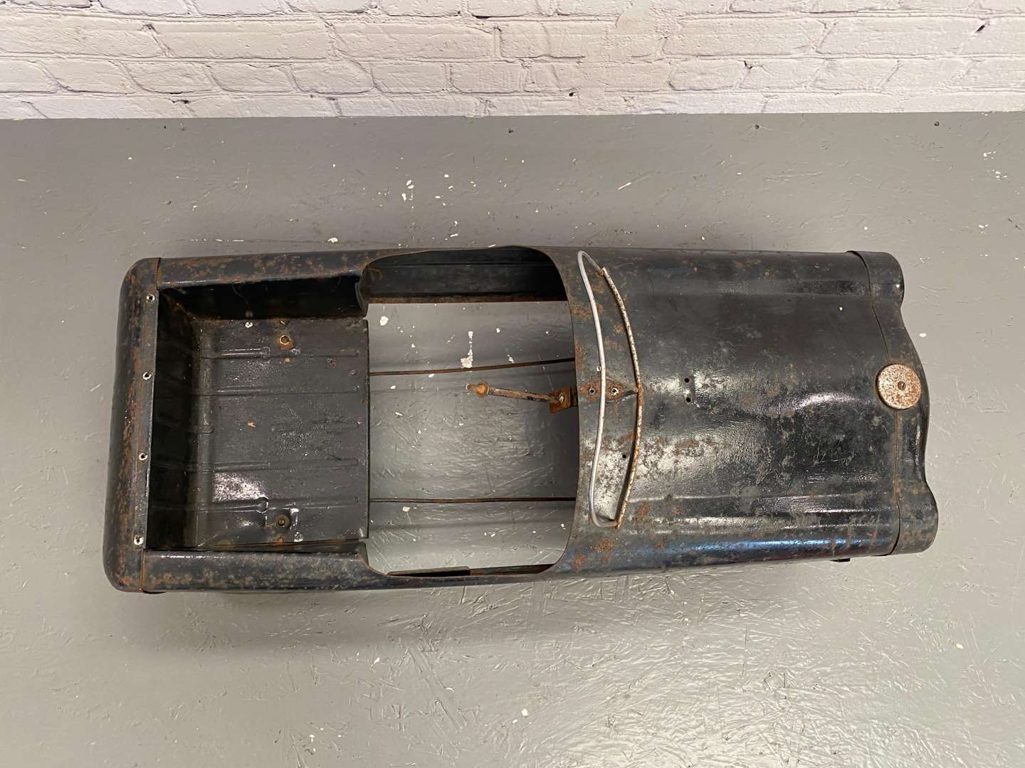 <p>Tri-ang, "Squad Car”, a pressed steel pedal car,</p>