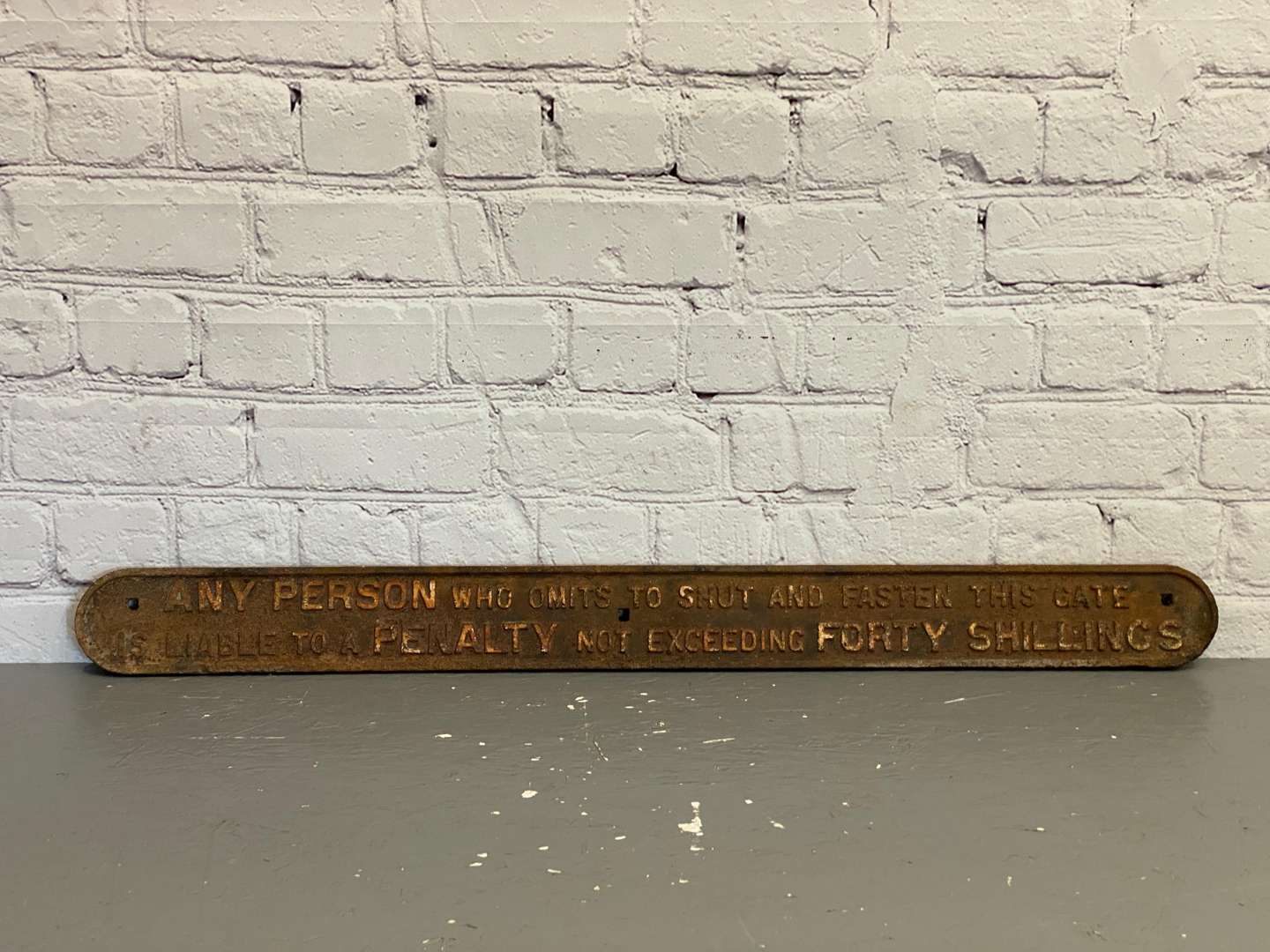 <p>A cast iron Railway Penalty sign,</p>