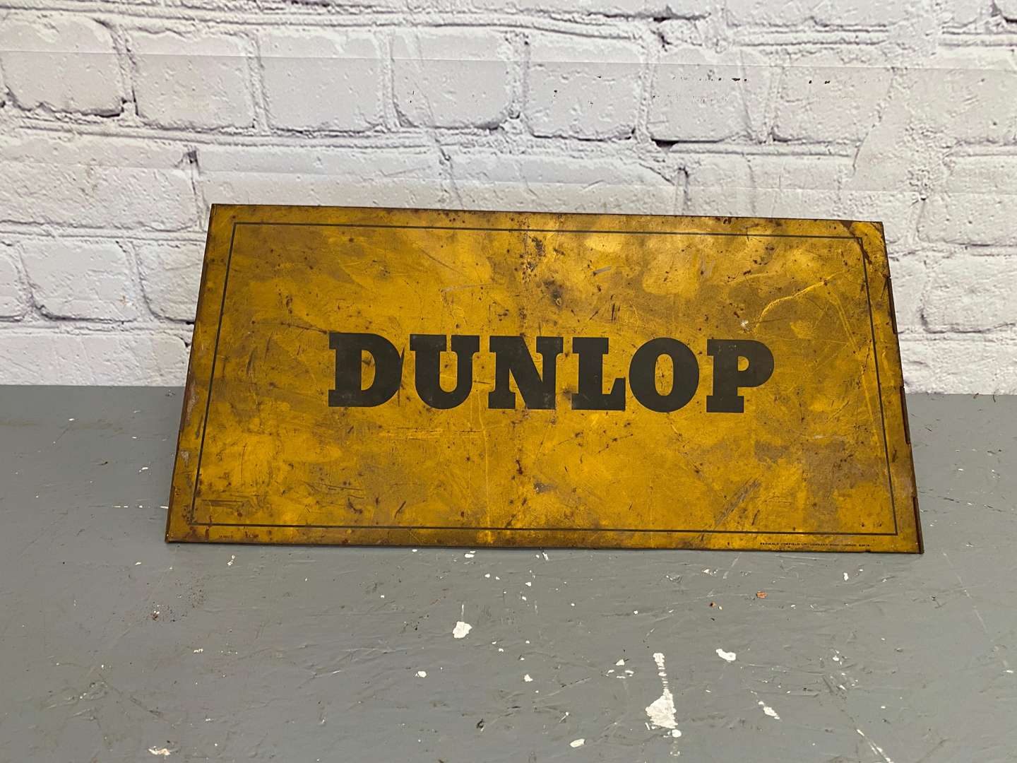 <p>Dunlop, a printed yellow tin, folding forecourt sign,&nbsp;</p>