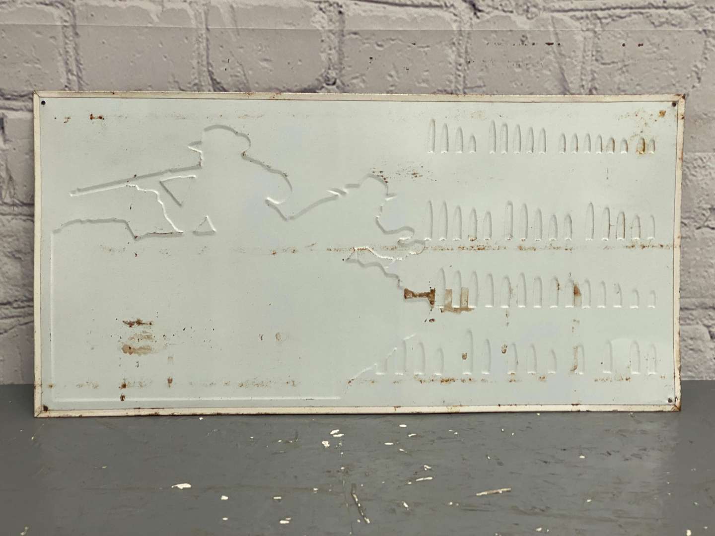 <p>Speer Bullets, a late 20th century, embossed and printed tin sign,</p>