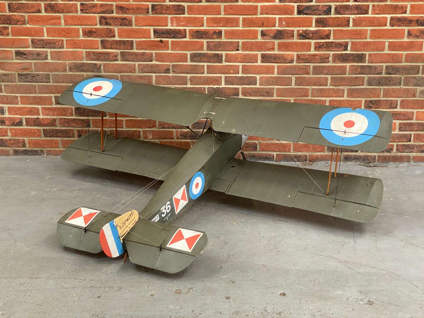 <p>Sopwith Aviation Co Ltd, ¼ scale model Bi-Plane,&nbsp;</p>
