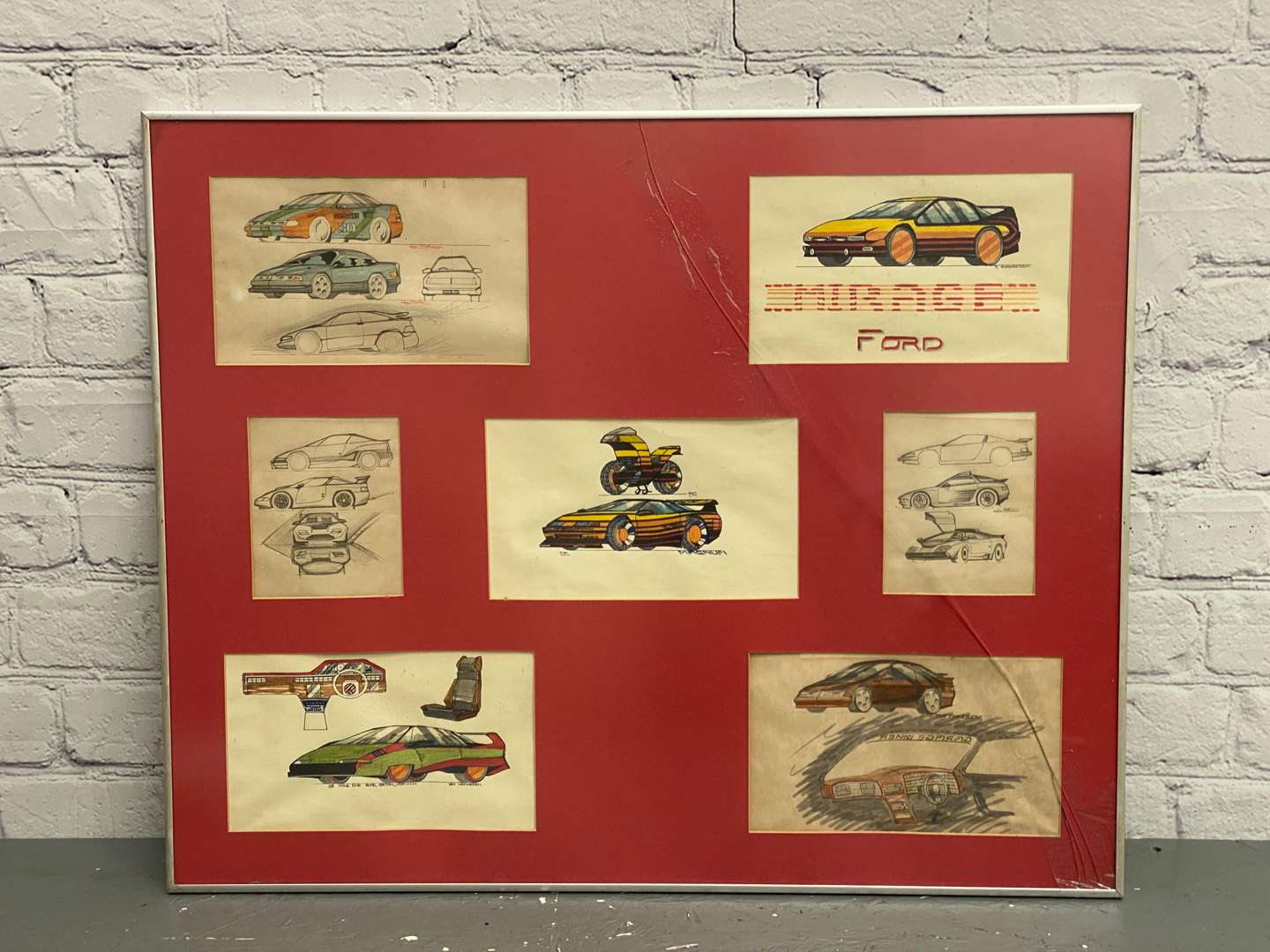 <p>Ford, framed 1970's concept art,</p>