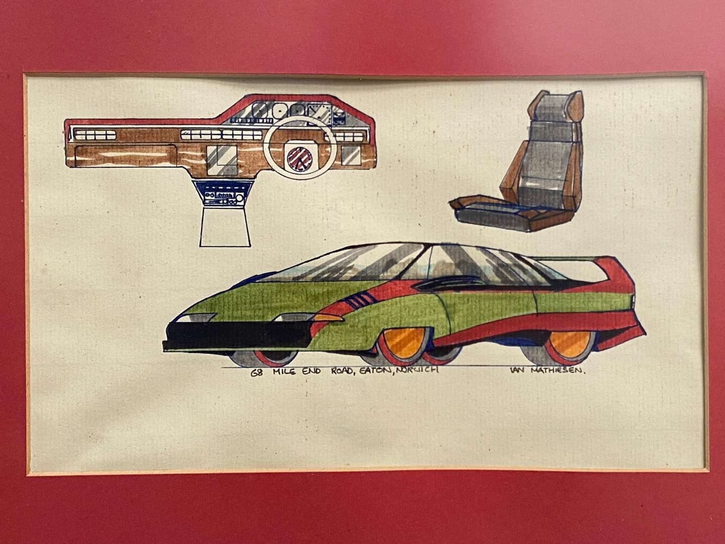 <p>Ford, framed 1970's concept art,</p>