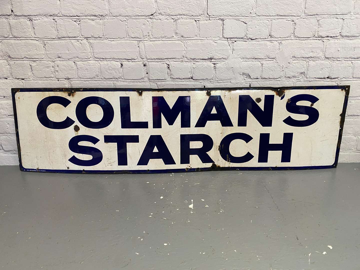 <p>Colman's Starch, an early 20th century steel and enamel sign,</p>