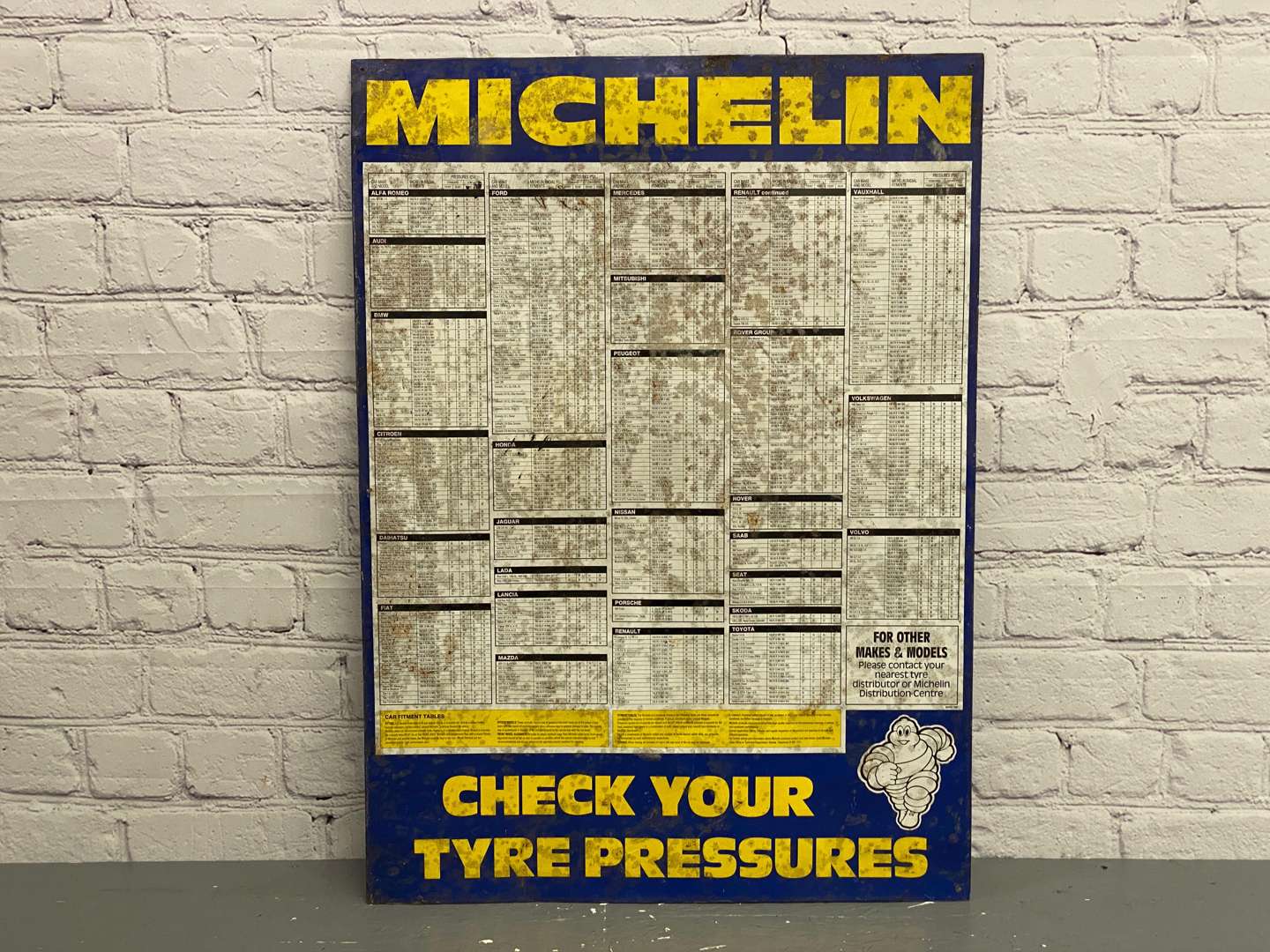 <p>Michelin, a 1969, a printed tin Tyre Pressure forecourt sign,&nbsp;</p>