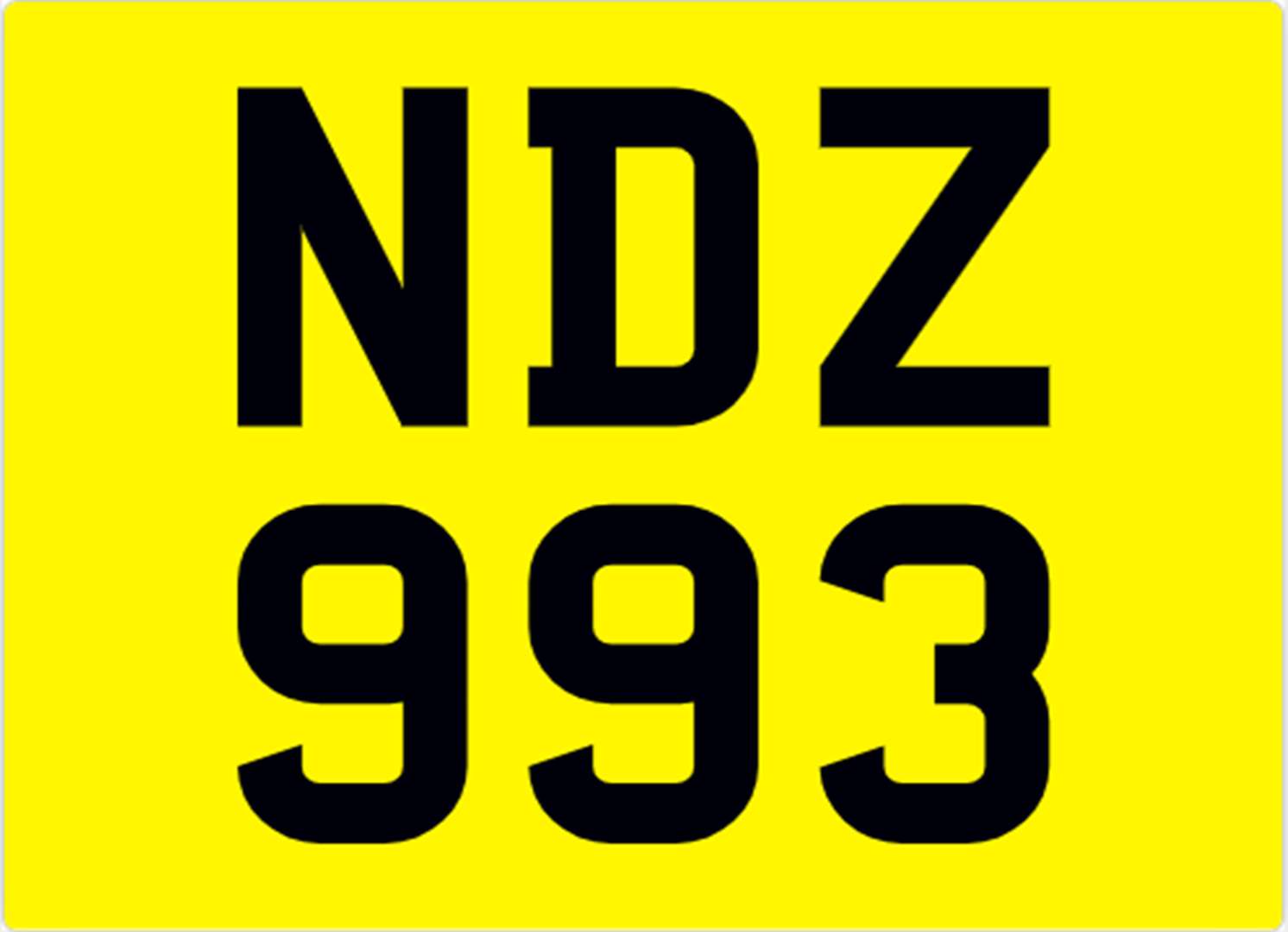 <p>&nbsp; NDZ 993 Registration Number</p>