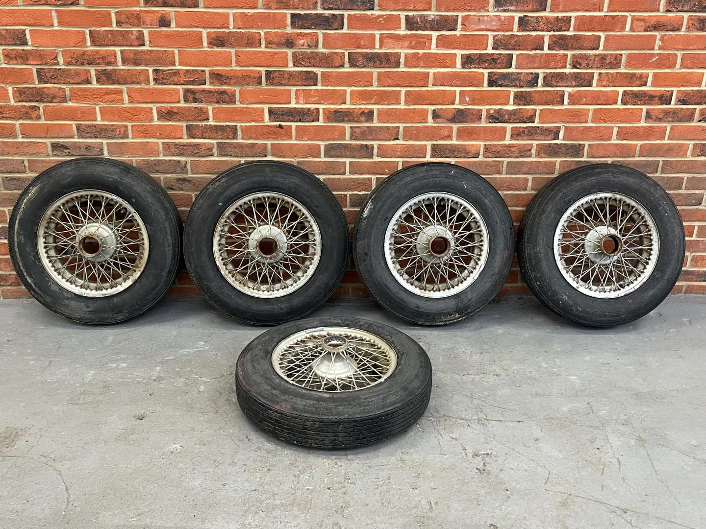 <p>Five Jaguar 16 Inch Wire Wheels</p>