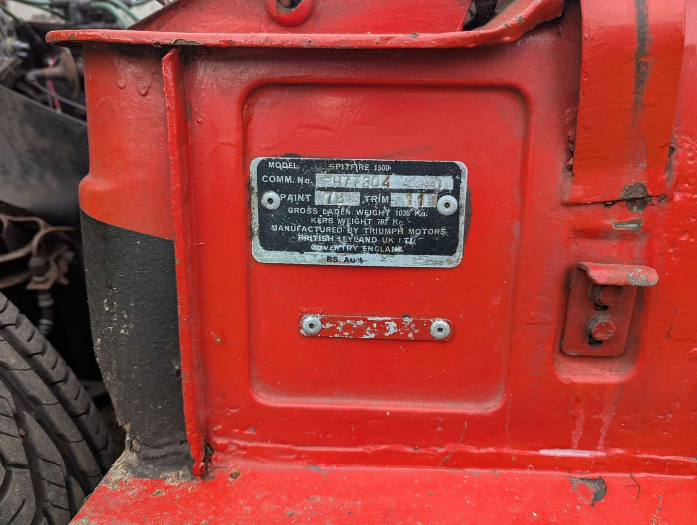 <p>1975 TRIUMPH SPITFIRE 1500</p>