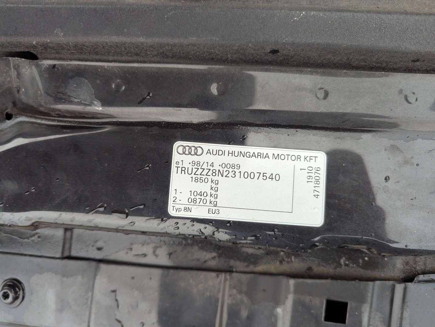 <p>2003 AUDI TT QUATTRO 225 BHP&nbsp;</p>