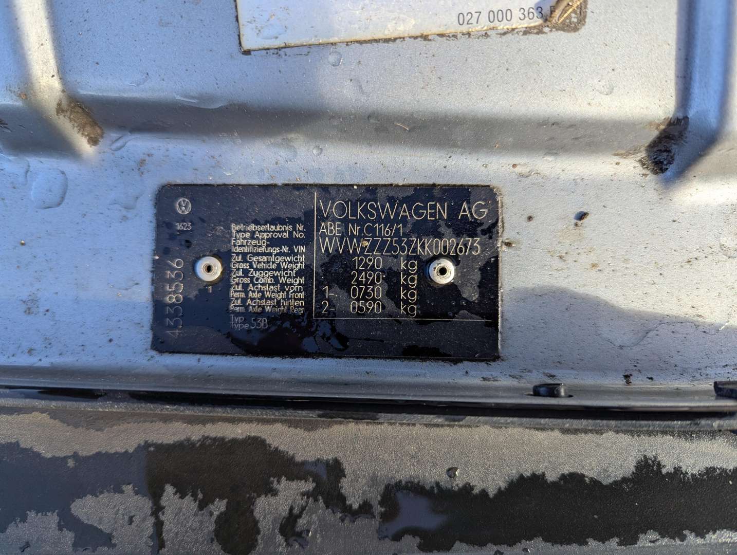 <p>1989 VW SCIROCCO GT LHD</p>