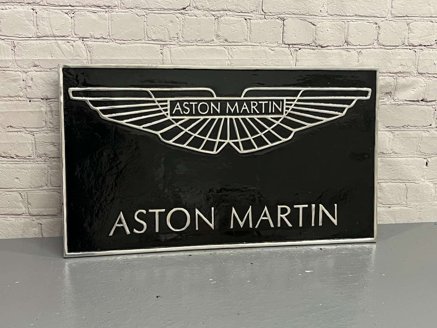 <p>Aston Martin Large Cast Aluminium Sign</p>