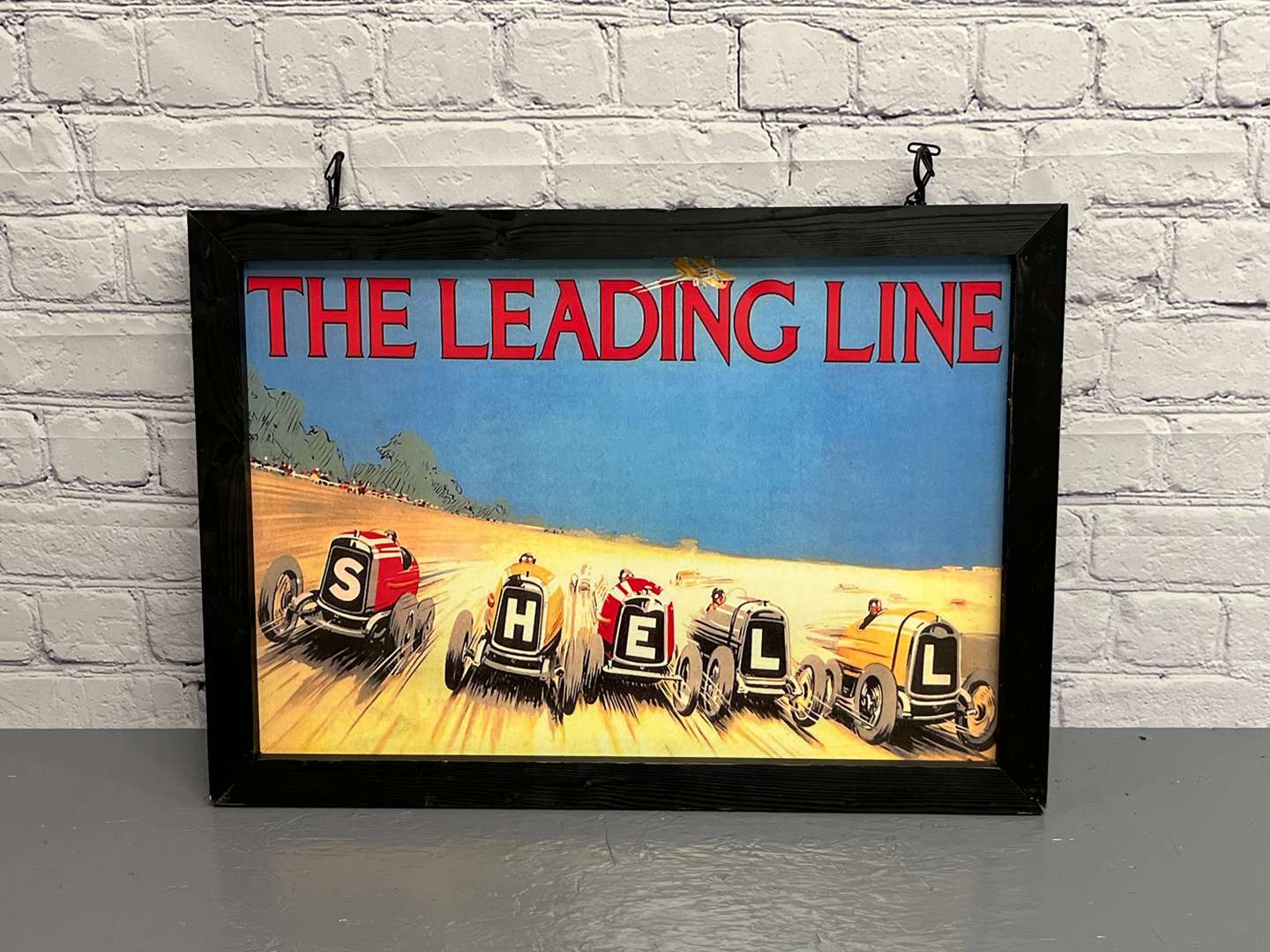 <p>Shell The Leading Line Wooden Framed Hanging Sign</p>