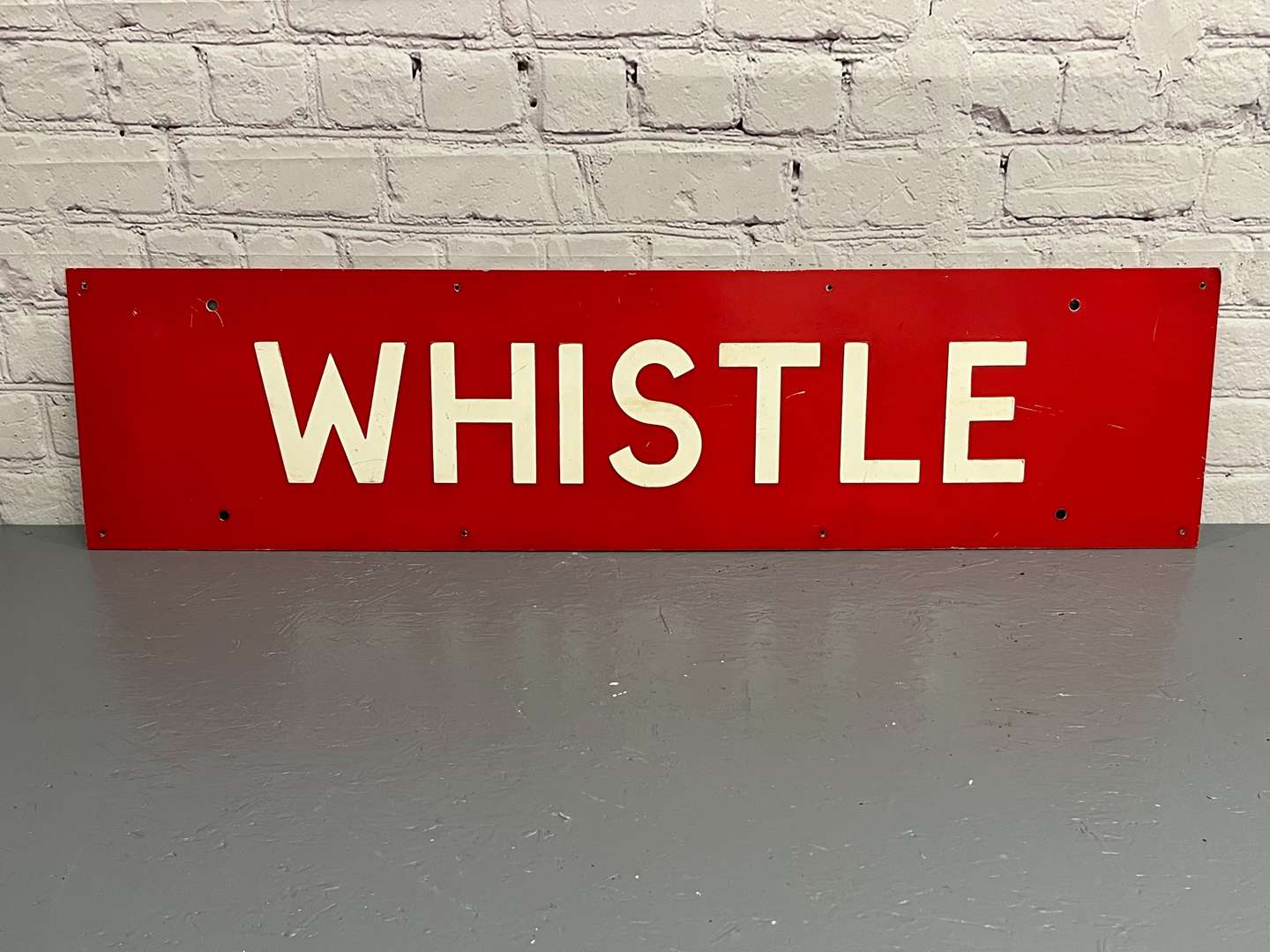 <p>Whistle Pressed Metal Railway Sign</p>