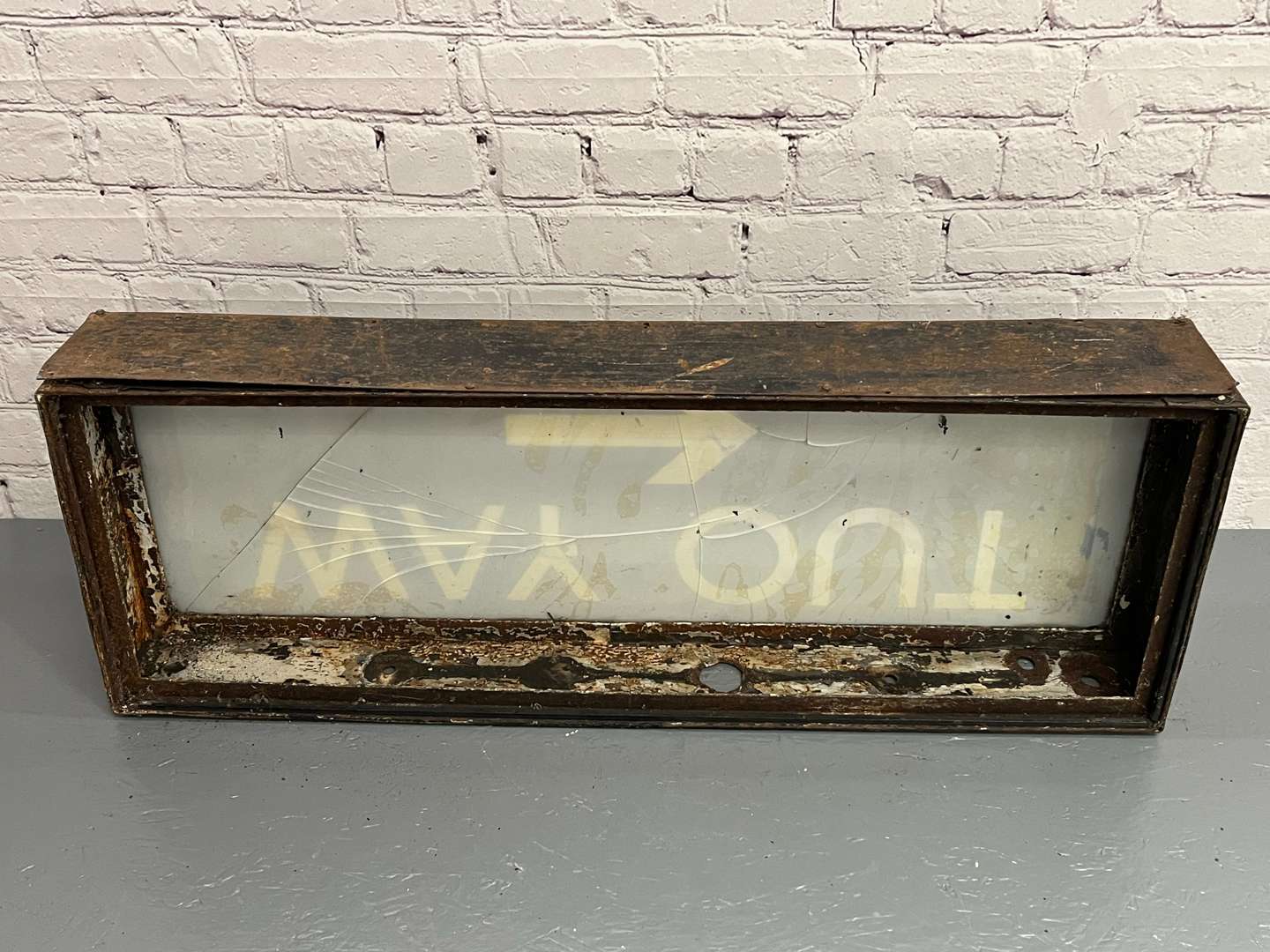 <p>Early Metal Illuminated “Way Out” Sign</p>