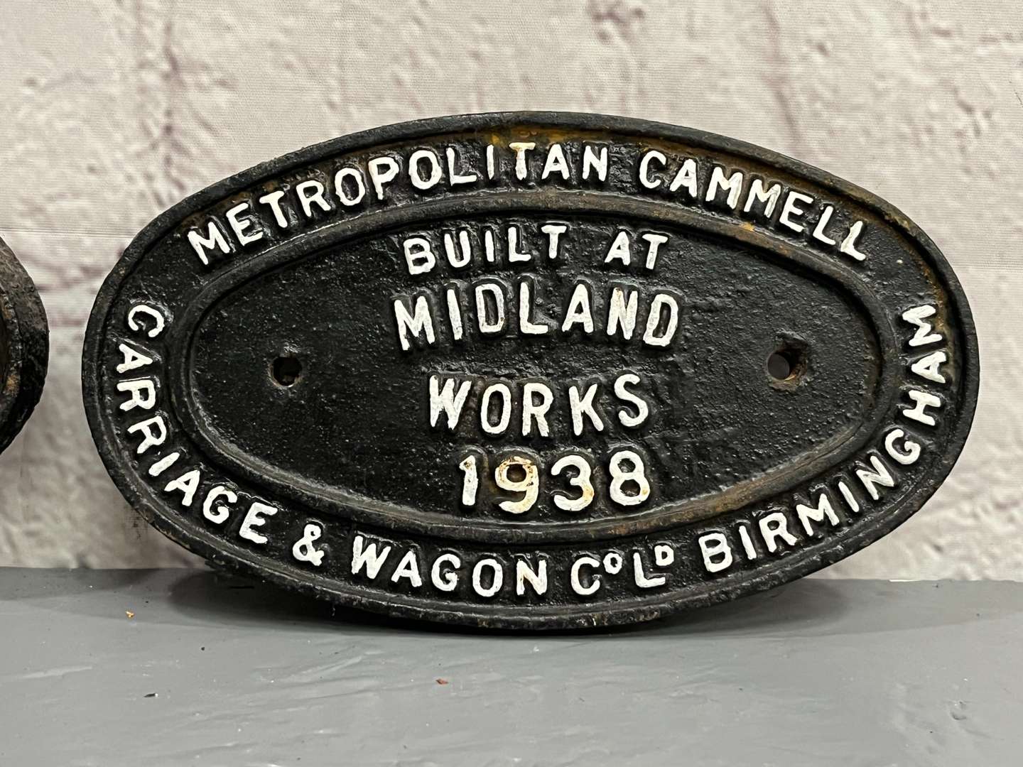 <p>Two Cast Iron Wagon Plates Dated 1938</p>