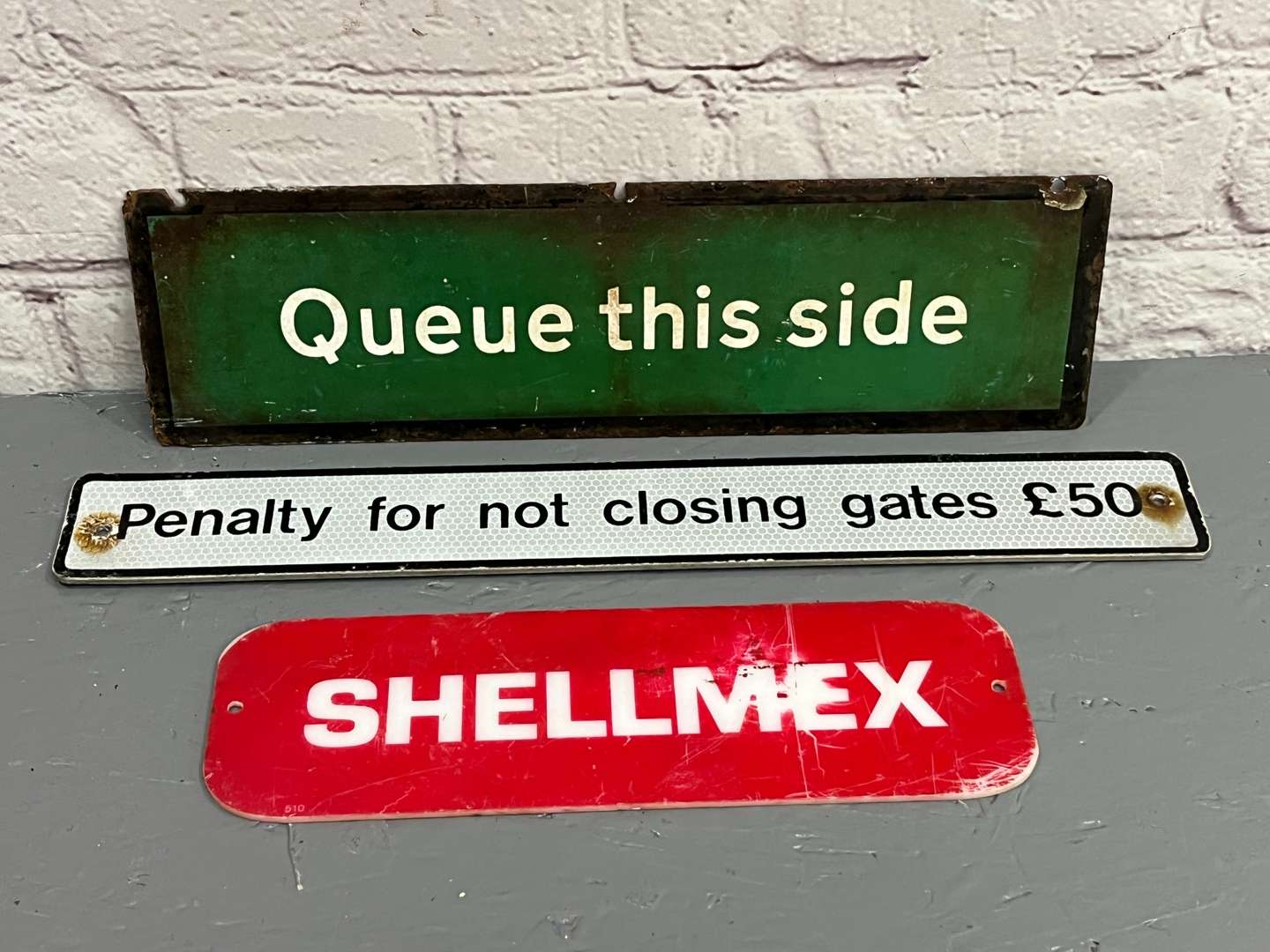 <p>Two Warning Signs and Plastic Shellmex Sign (3)</p>