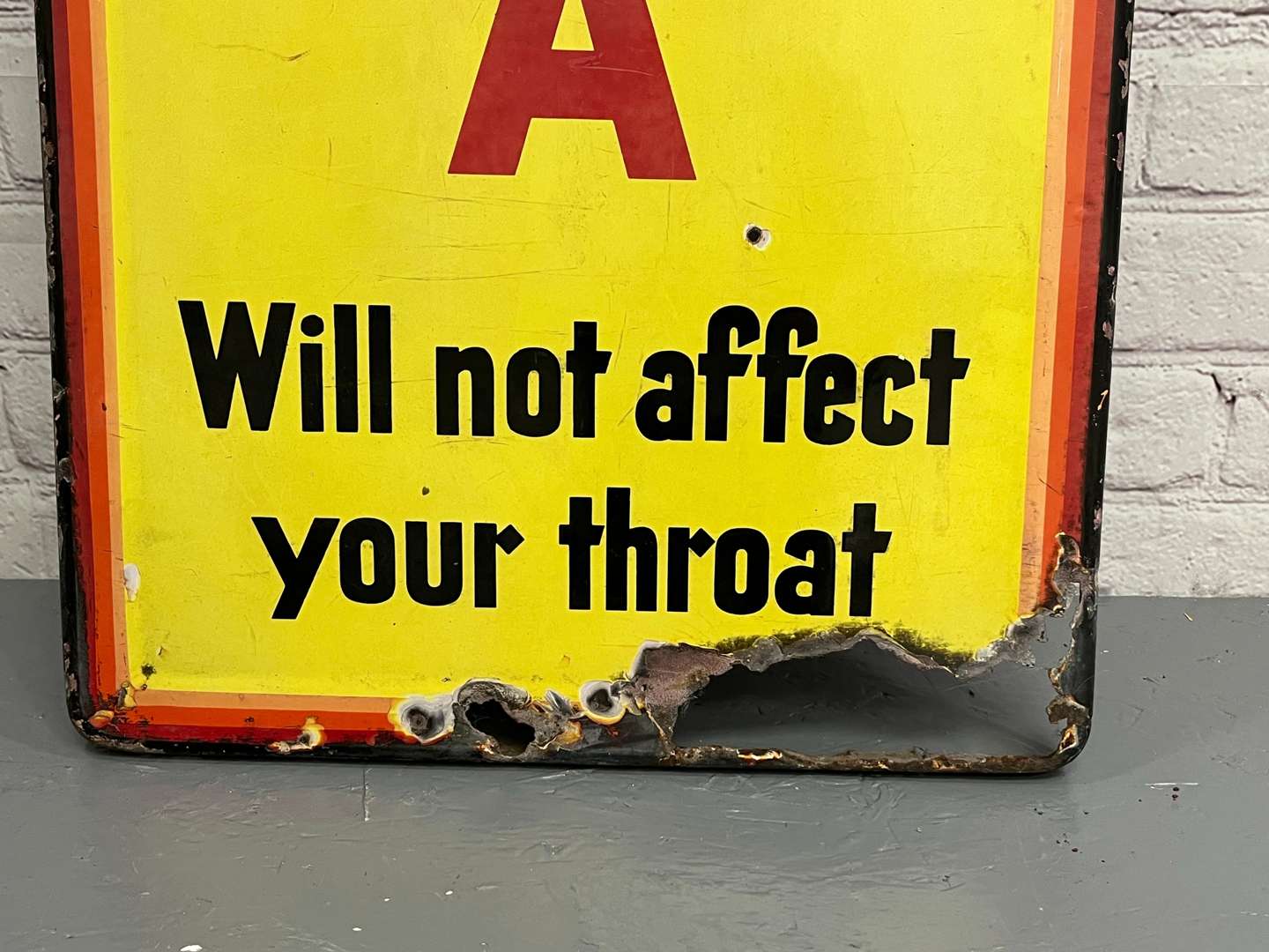 <p>Craven A Will Not Affect Your Troat Enamel Sign</p>