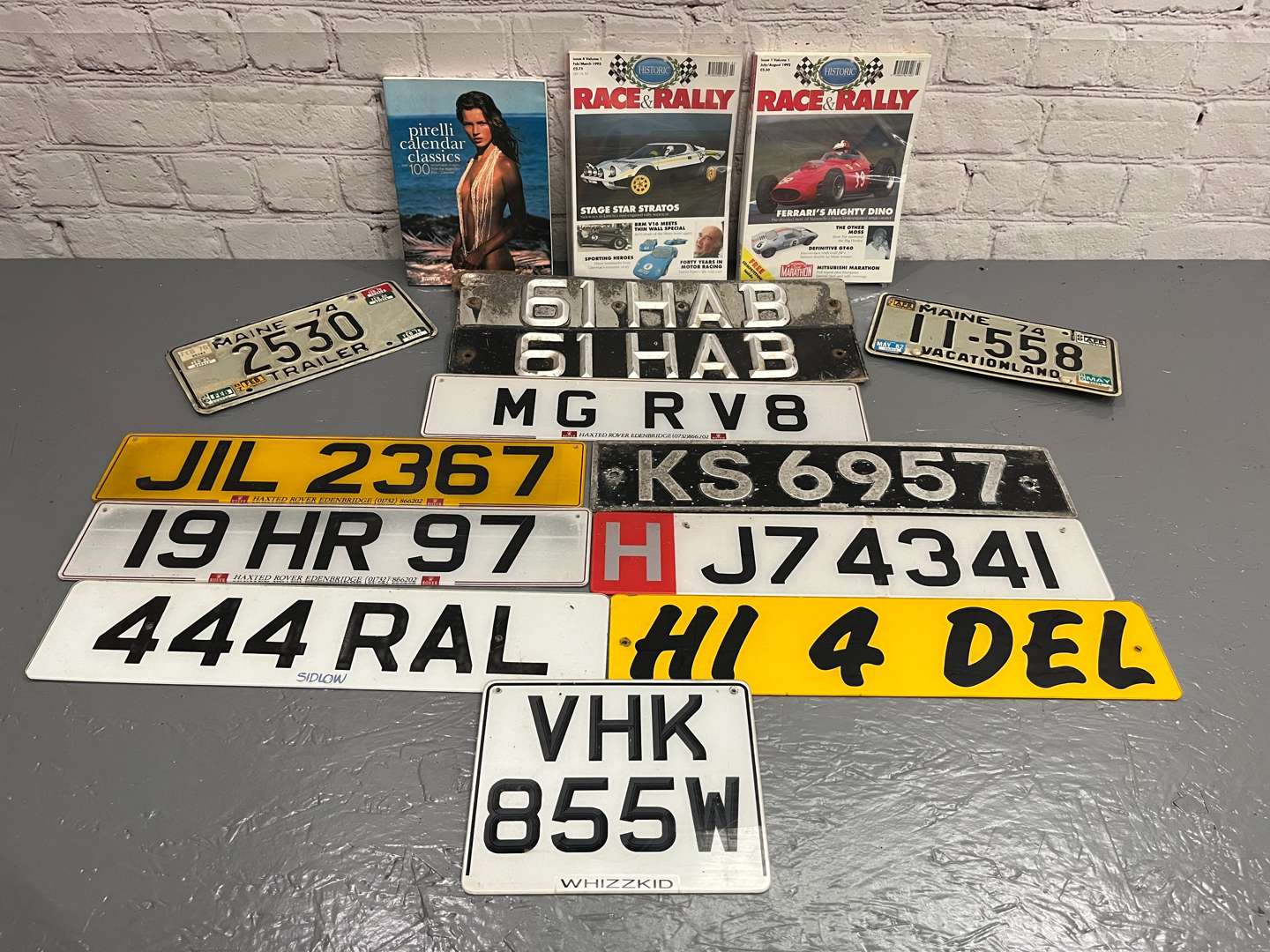 <p>Mixed Lot Number Plates, Race and Rally Magazines Etc&nbsp;</p>