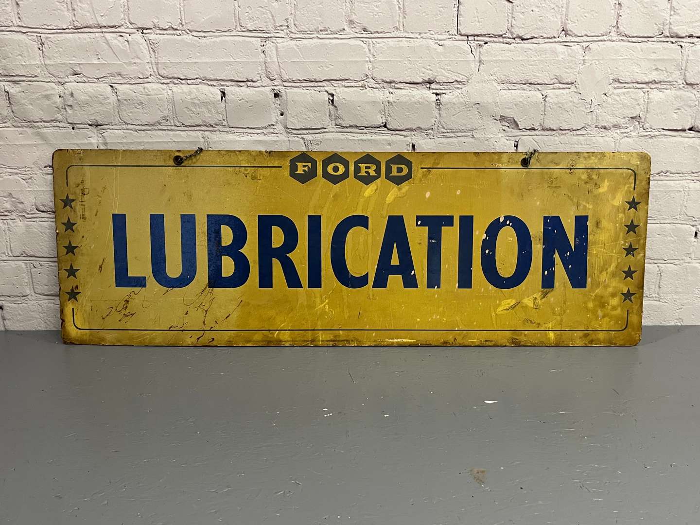 <p>Ford Lubrication Double Sided Hanging Dealership Sign</p>
