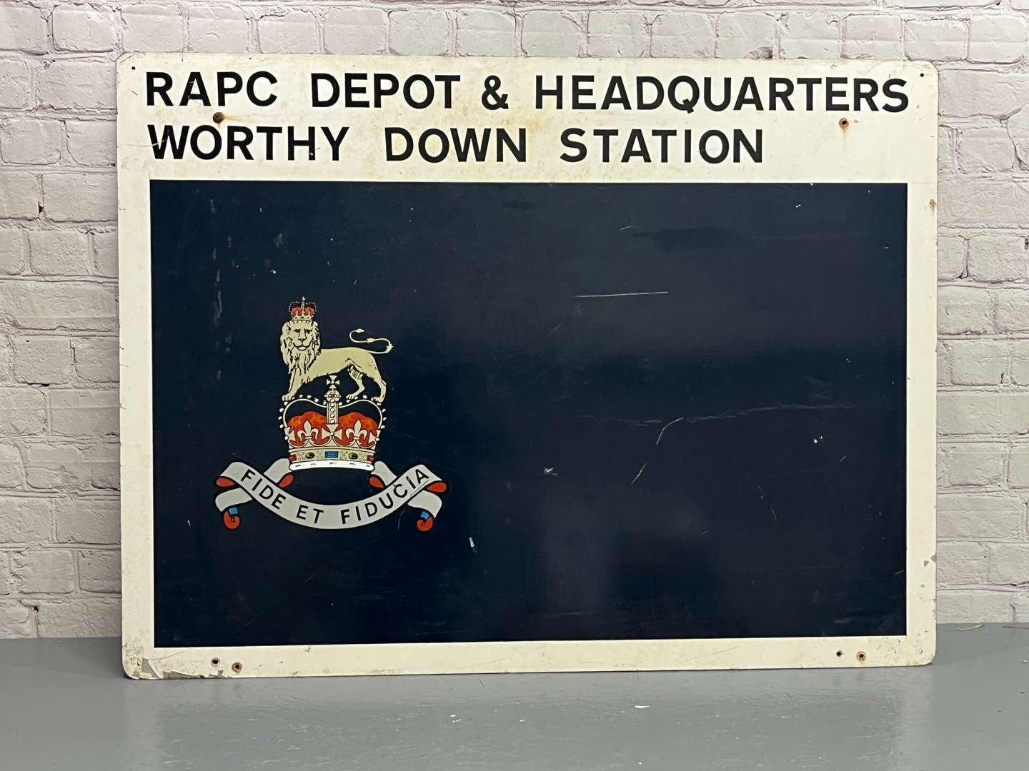 <p>RAPC (Royal Army Pay Corps) Depot and Headquarters Aluminium Sign</p>