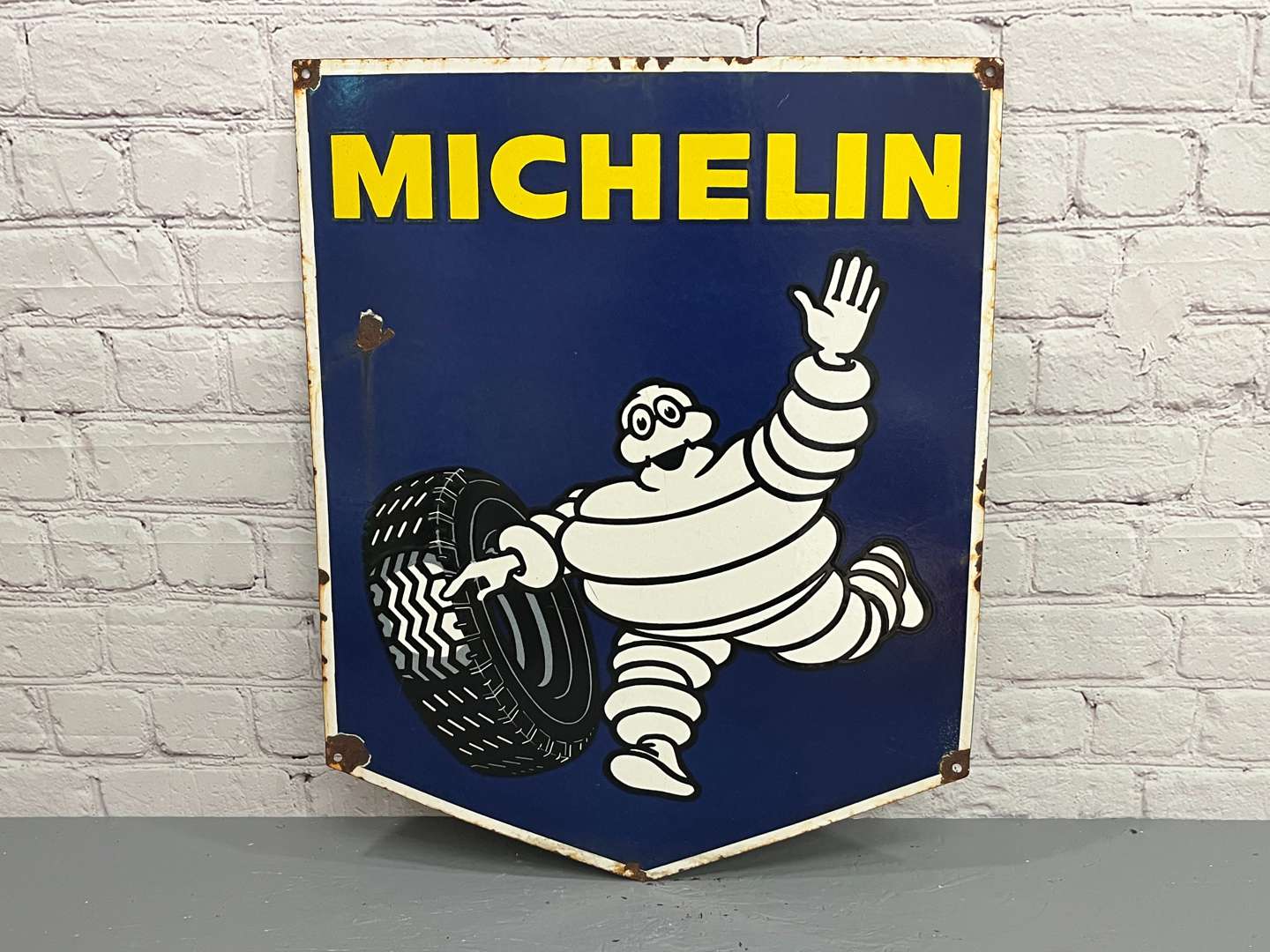 <p>Michelin Running Man Enamel Sign</p>