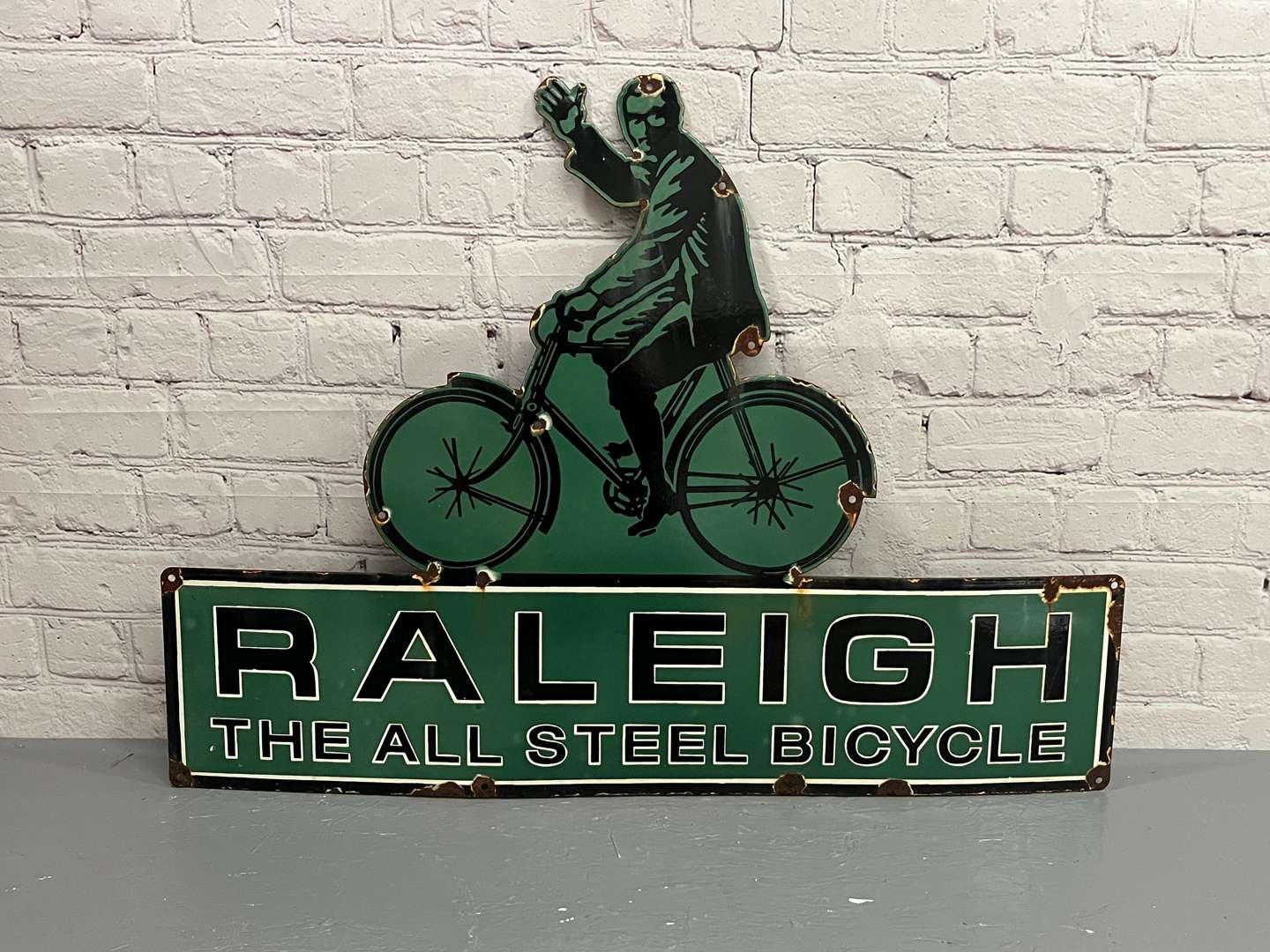 <p>Raleigh The All Steel Bicycle Enamel Sign</p>