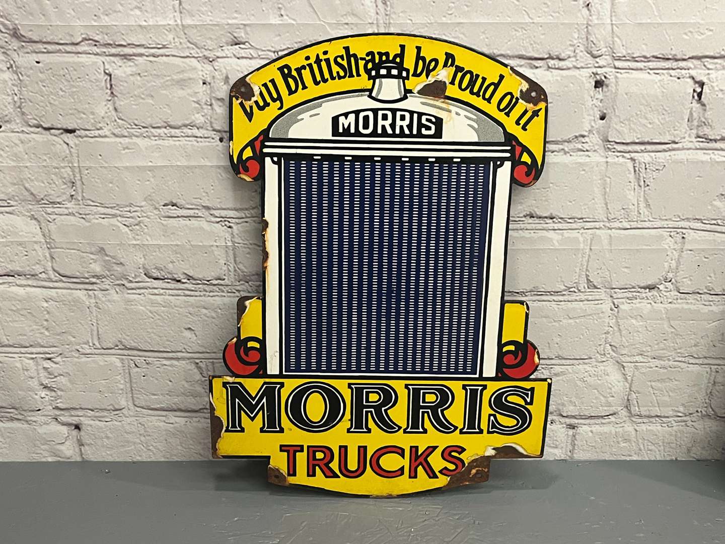 <p>Morris Trucks Radiator Enamel Sign</p>