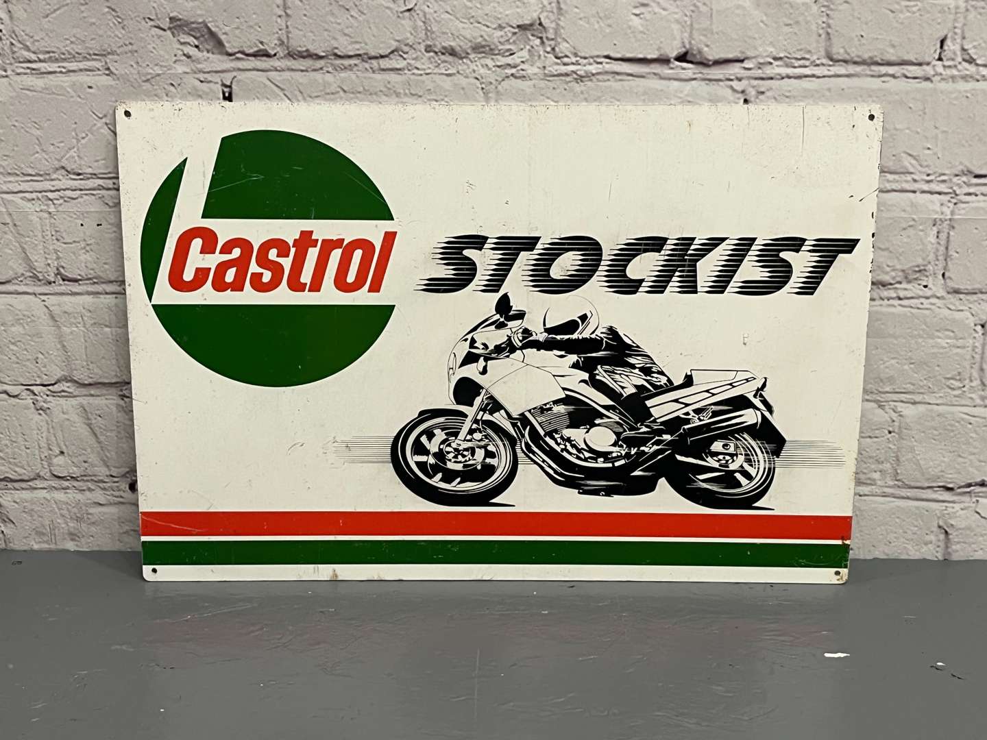 <p>Castrol Stockist Plastic Motorcycle Sign</p>