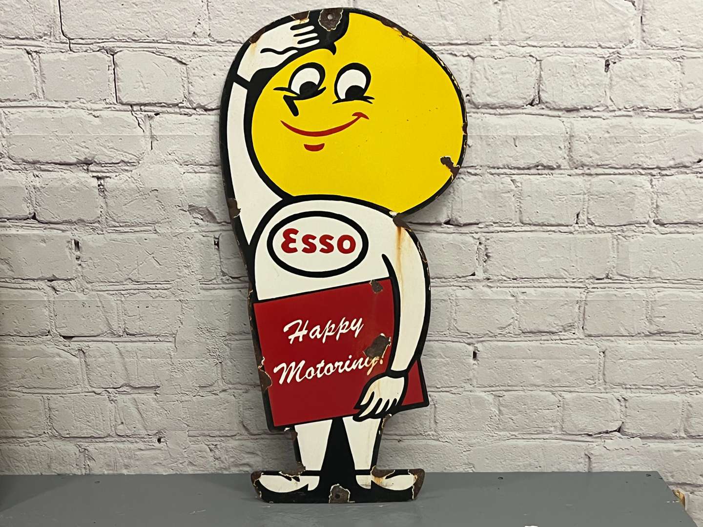 <p>Esso Mr Drip Happy Motoring Enamel Sign</p>