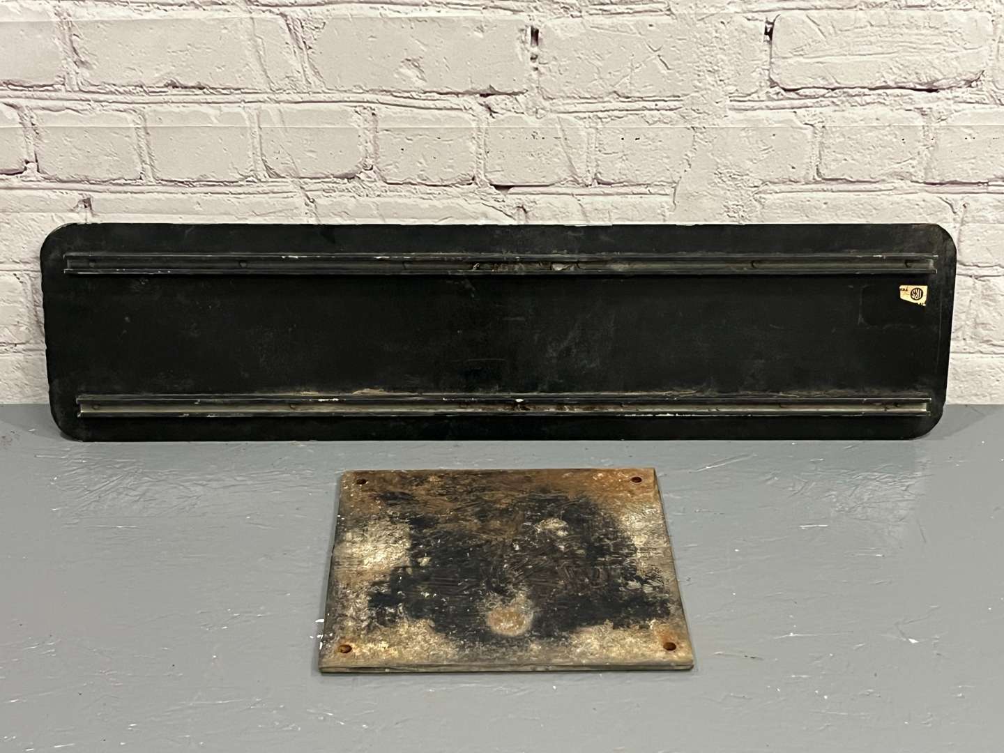 <p>Thornham Village Sign and Cast Aluminium Water Main Sign (2)</p>