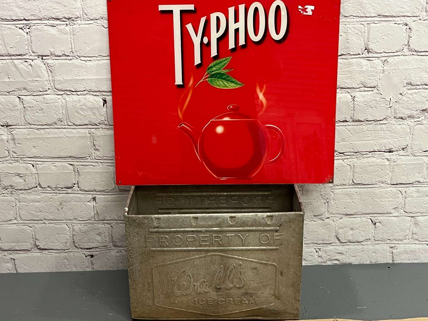 <p>Mixed Lot of Signs Walls Ice Cream Can Etc</p>