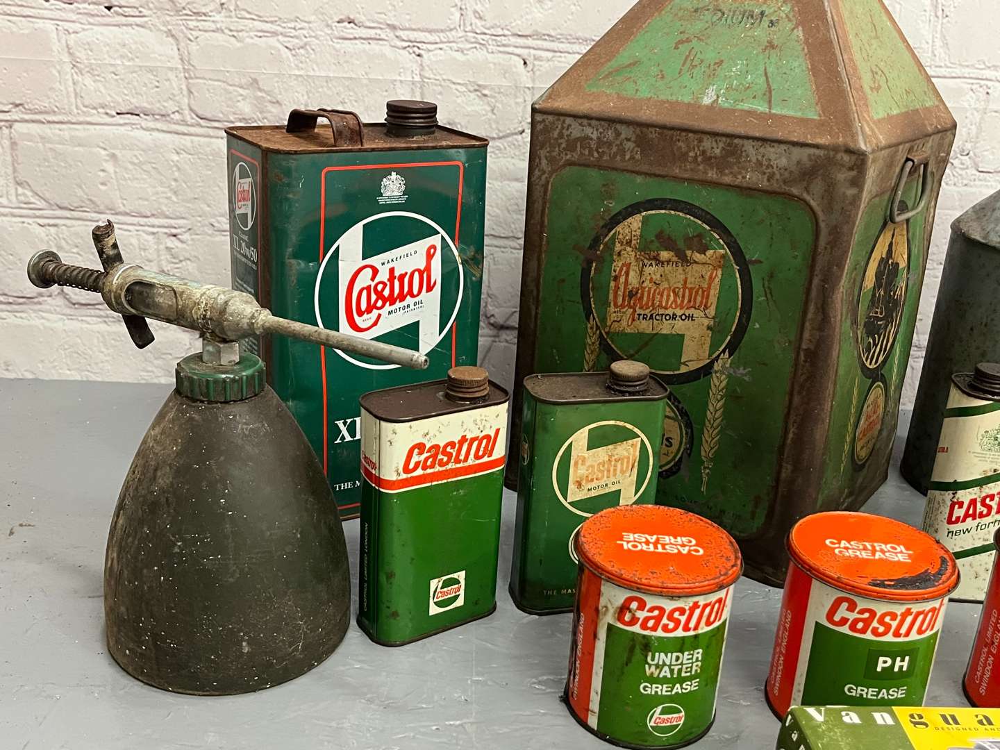 <p>Quantity of Castrol Oil Cans Etc</p>