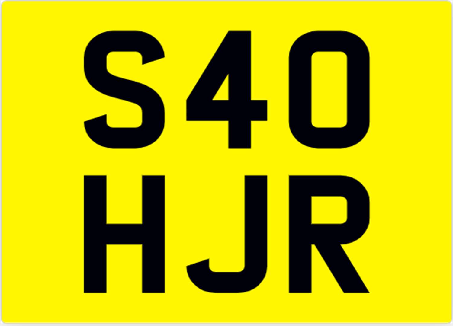 <p>&nbsp; S40 HJR Registration Number&nbsp;</p>