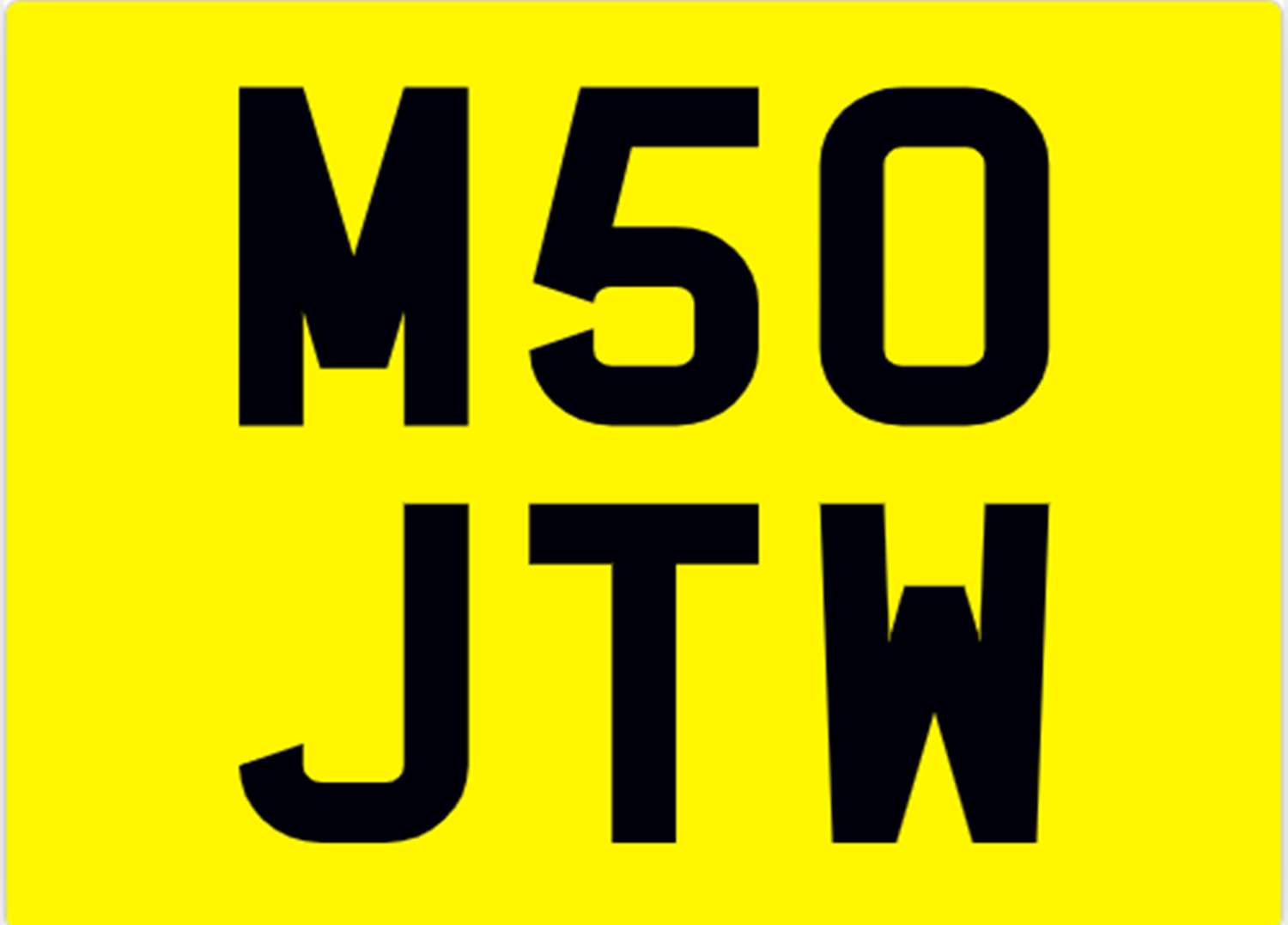 <p>&nbsp; M50 JTW Registration Number&nbsp;</p>