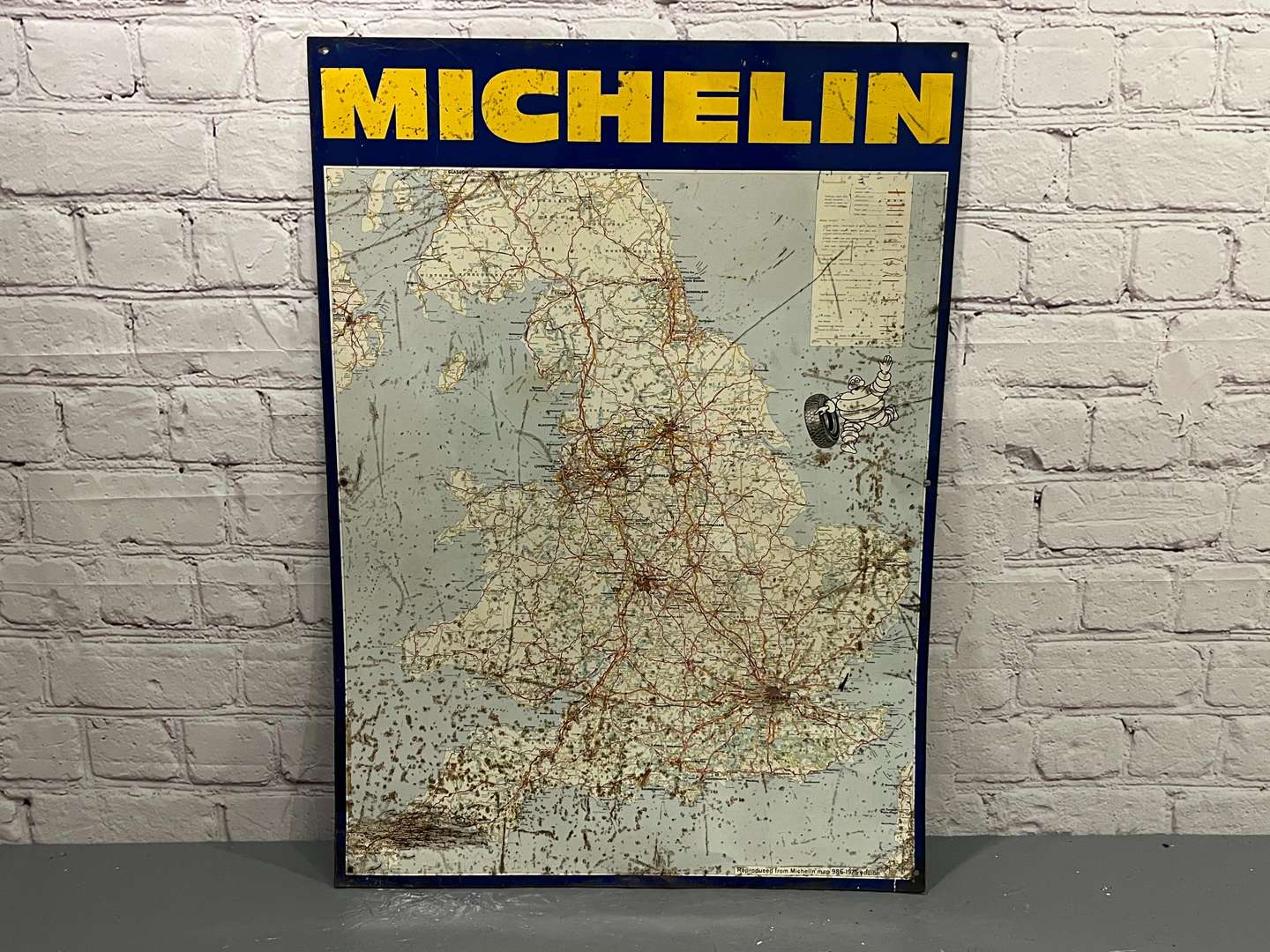 <p>Tin Michelin Map Sign</p>