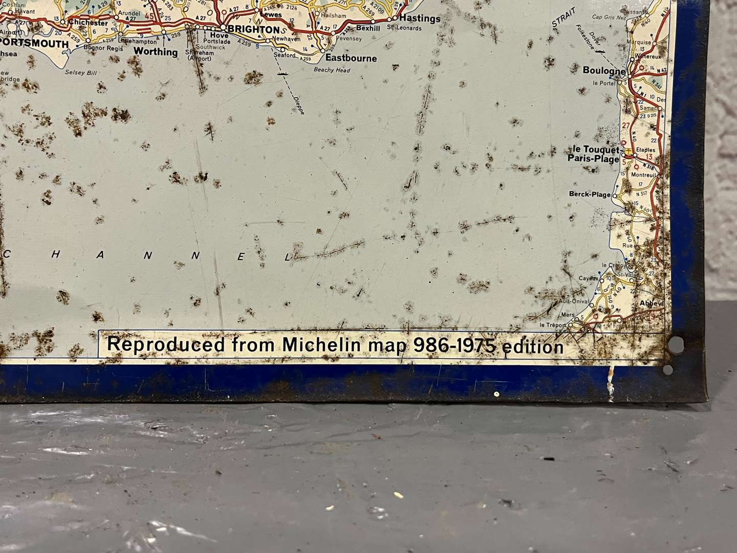 <p>Tin Michelin Map Sign</p>