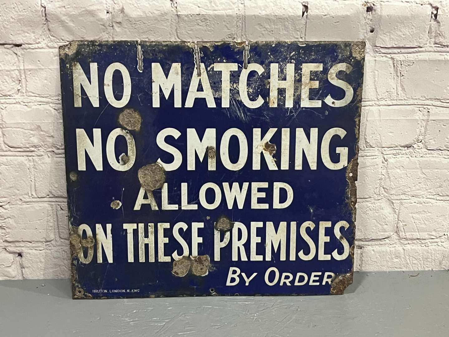 <p>No Matches, No Smoking Warning Enamel Sign</p>