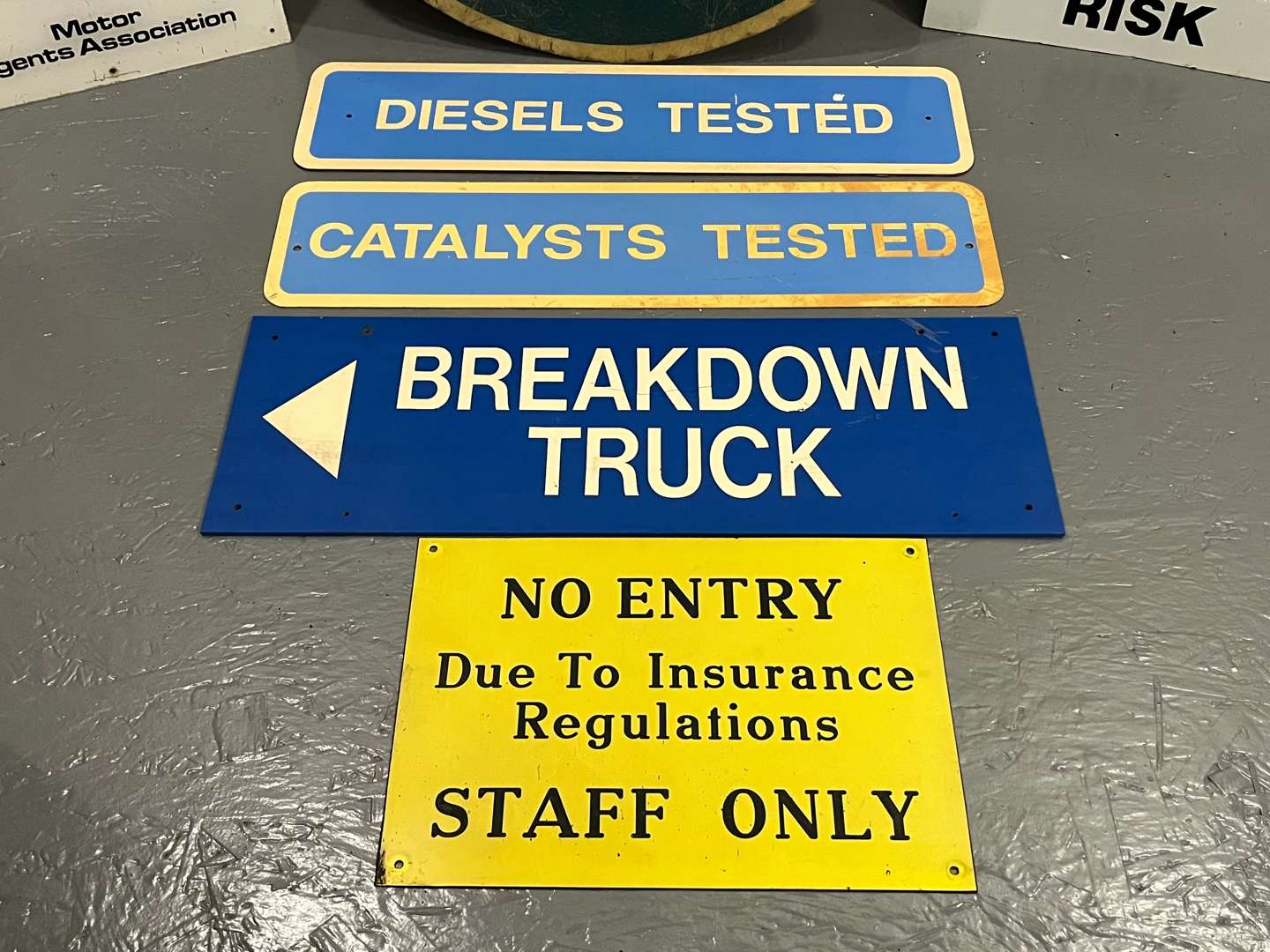 <p>Seven Plastic Motoring Related Sign</p>