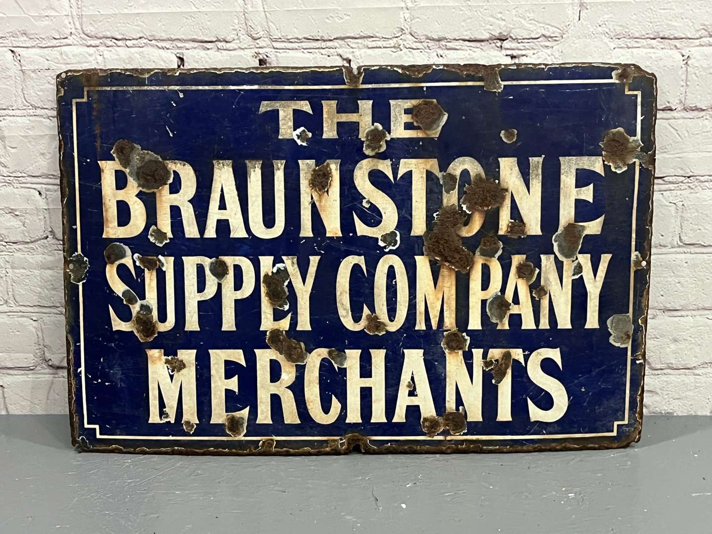 <p>The Braunstone Supply Company Merchants Enamel Sign</p>