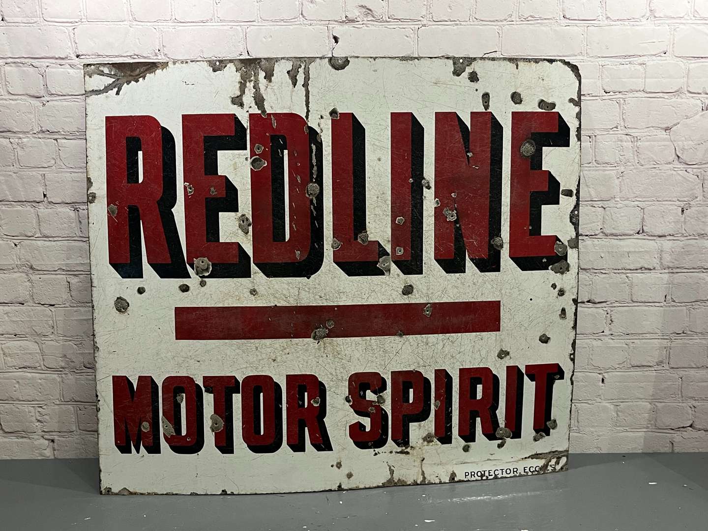 <p>Redline Motor Spirit Large Enamel Sign</p>