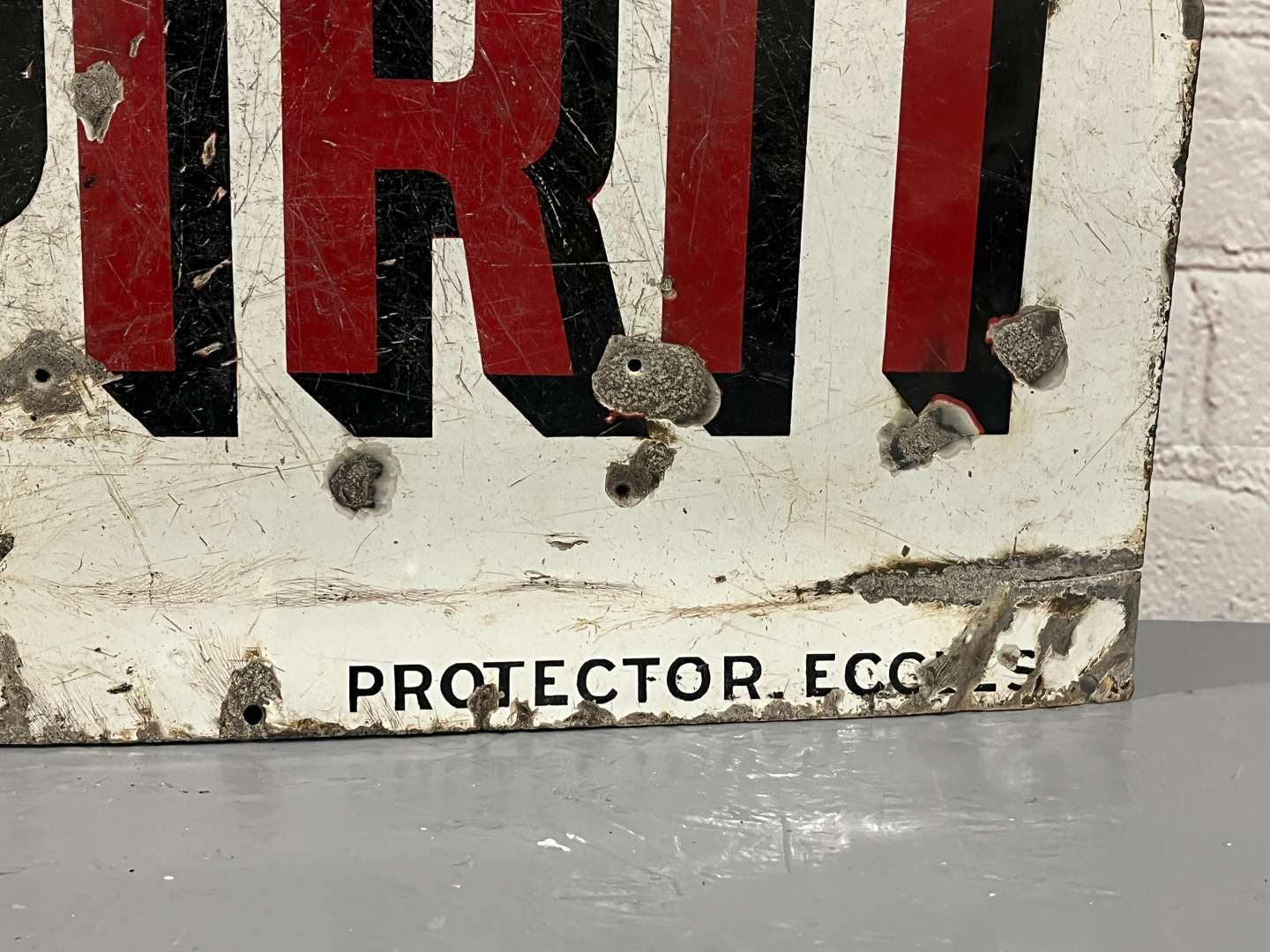 <p>Redline Motor Spirit Large Enamel Sign</p>