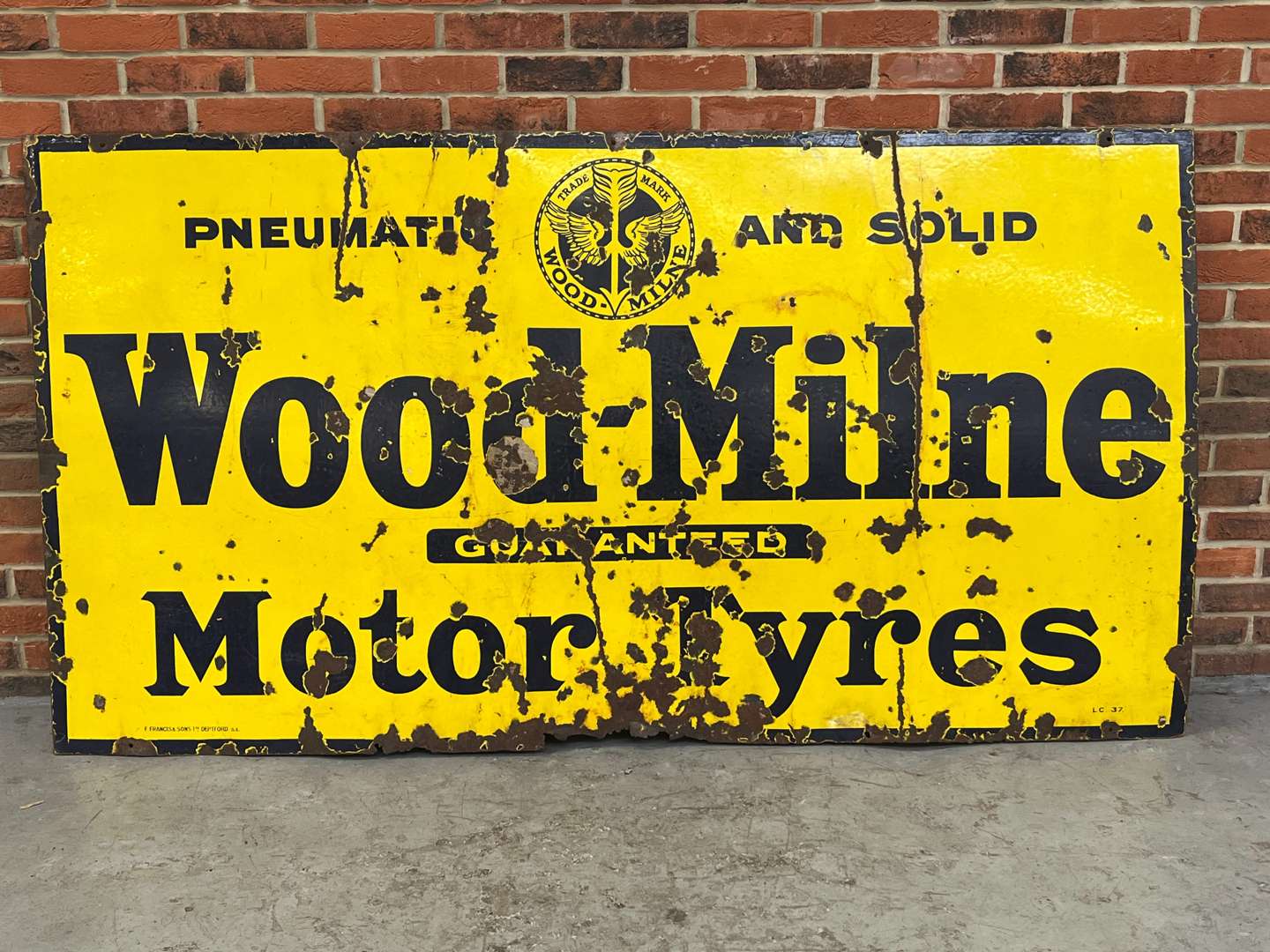 <p>Wood-Milne Motor Tyres Large Enamel Sign</p>