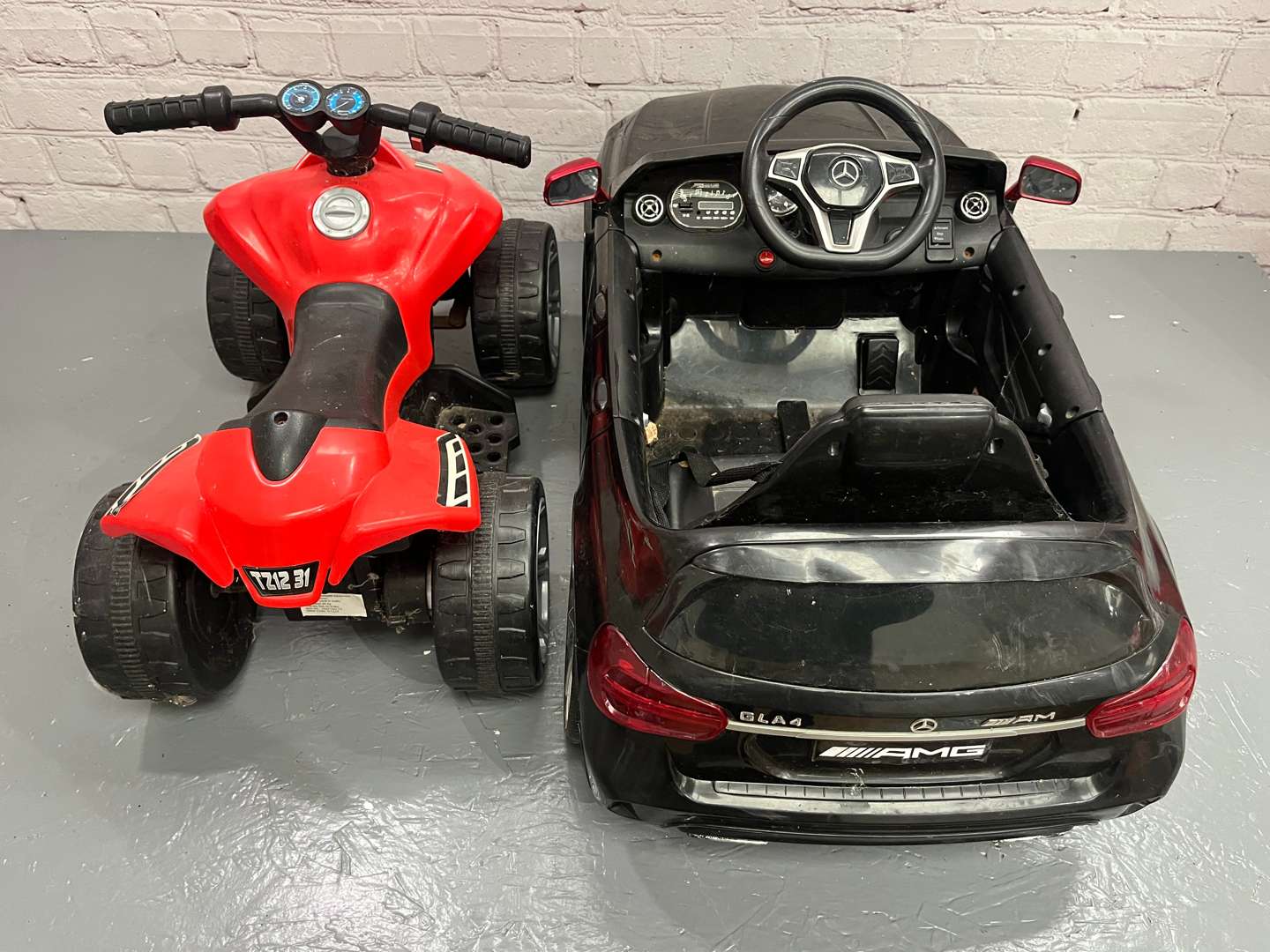 <p>Mercedes Battery Operated Childs Car and Battery Quad Bike (2)</p>
