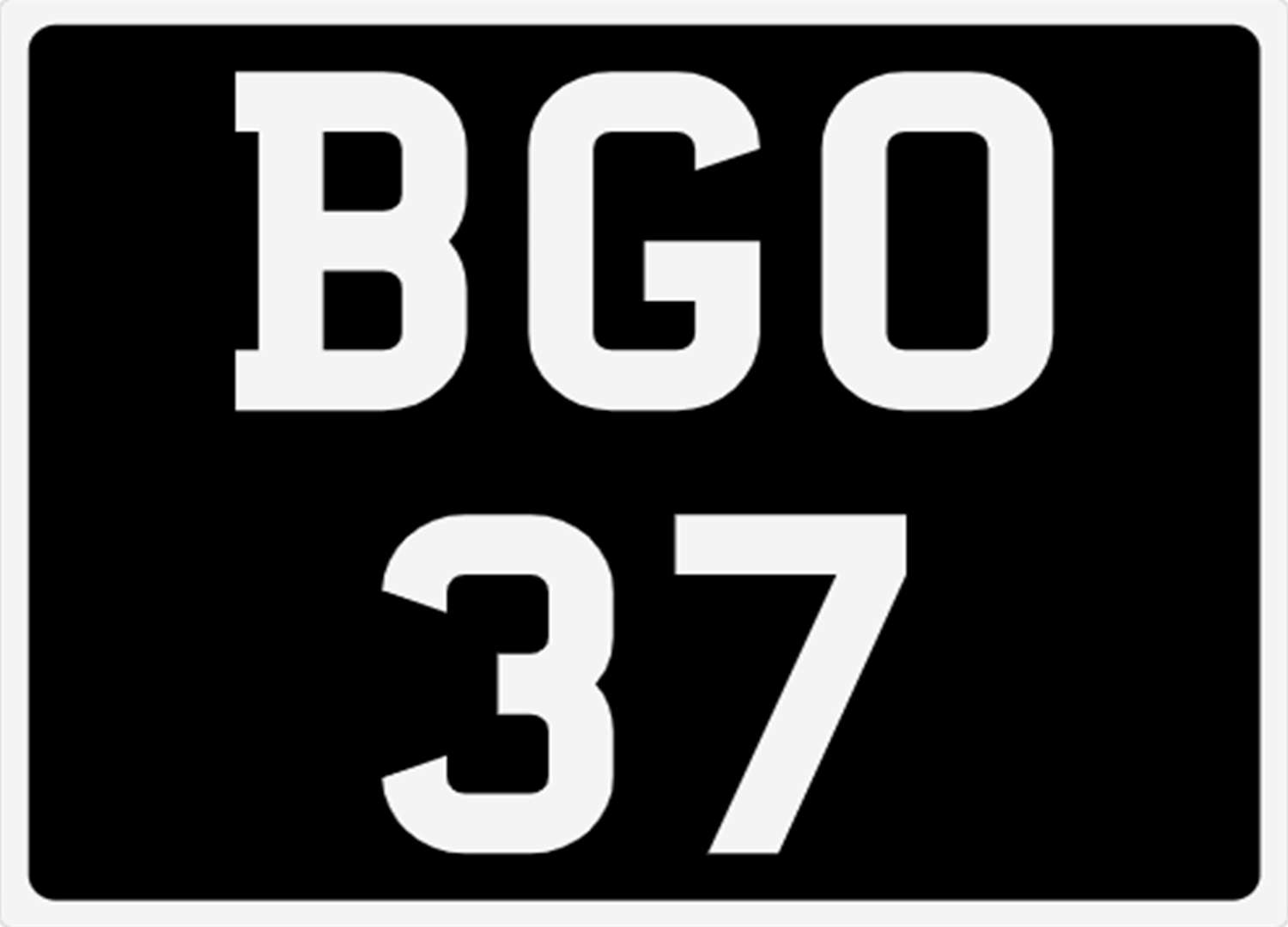 <p>&nbsp; BGO 37 Registration Number&nbsp;</p>