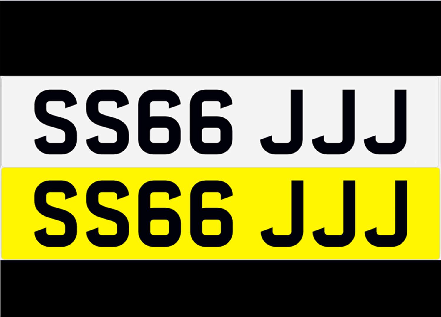 <p>&nbsp; SS66 JJJ Registration Number&nbsp;</p>