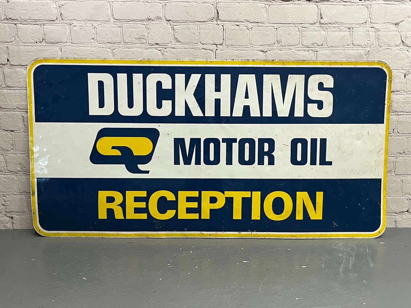 <p>Duckhams Motor Oil Reception Aluminium Sign</p>