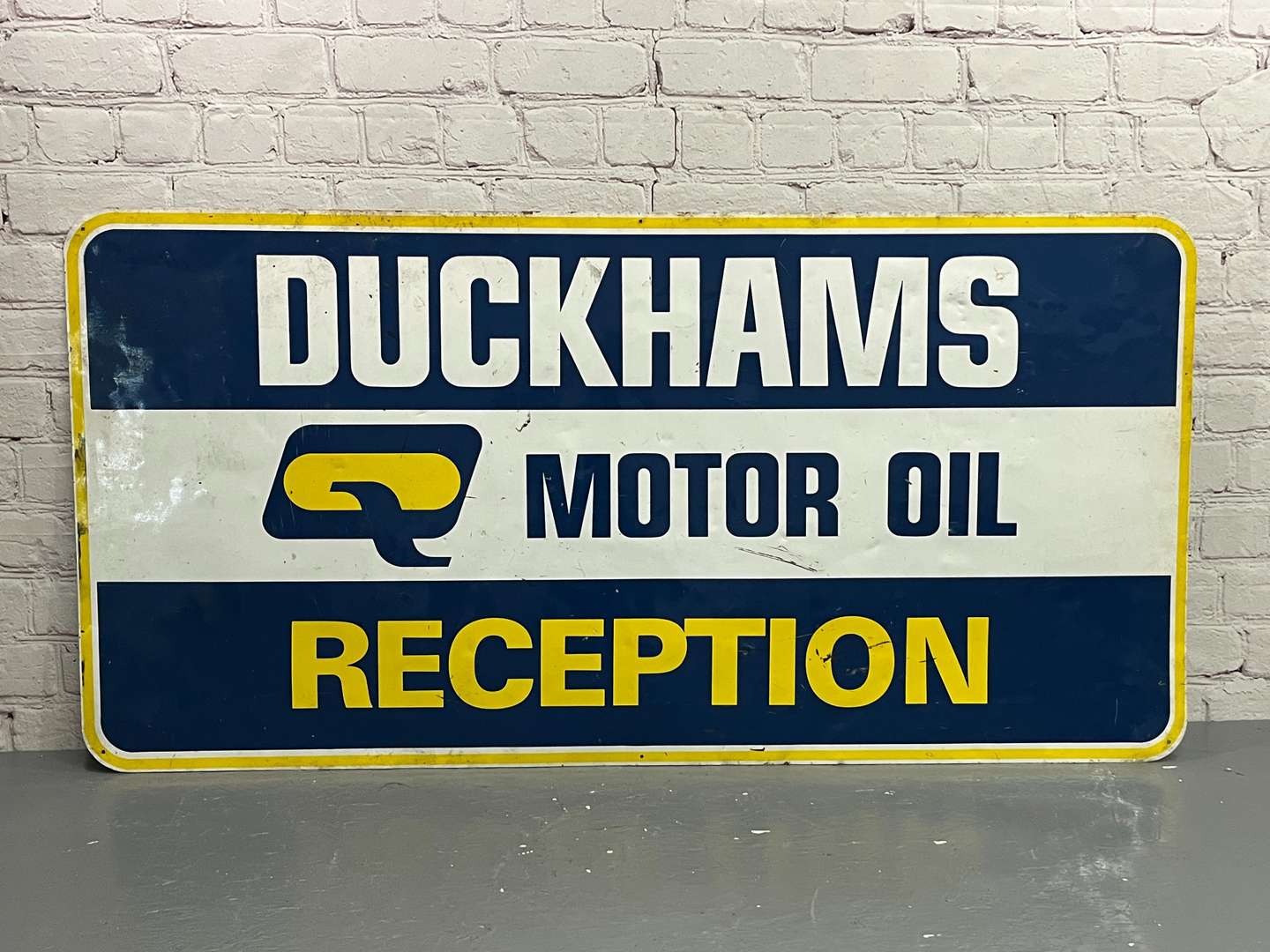 <p>Duckhams Motor Oil Reception Aluminium Sign</p>