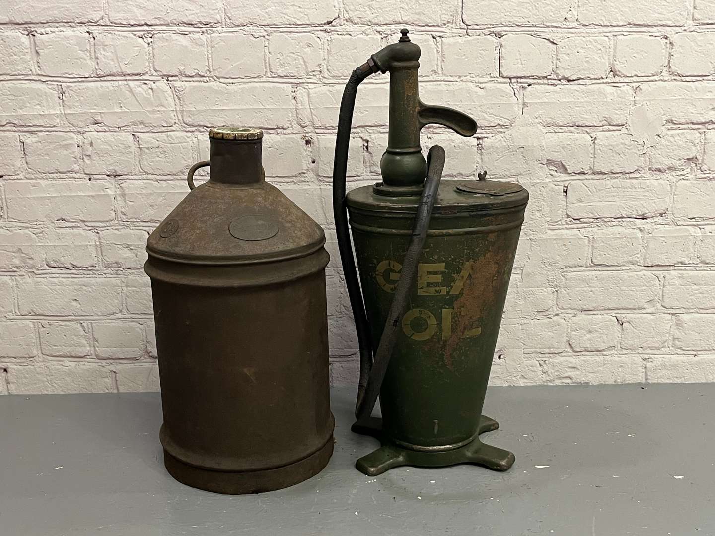 <p>Gear Oil Forecourt Pump and Early Castrol Oil Drum (2)</p>